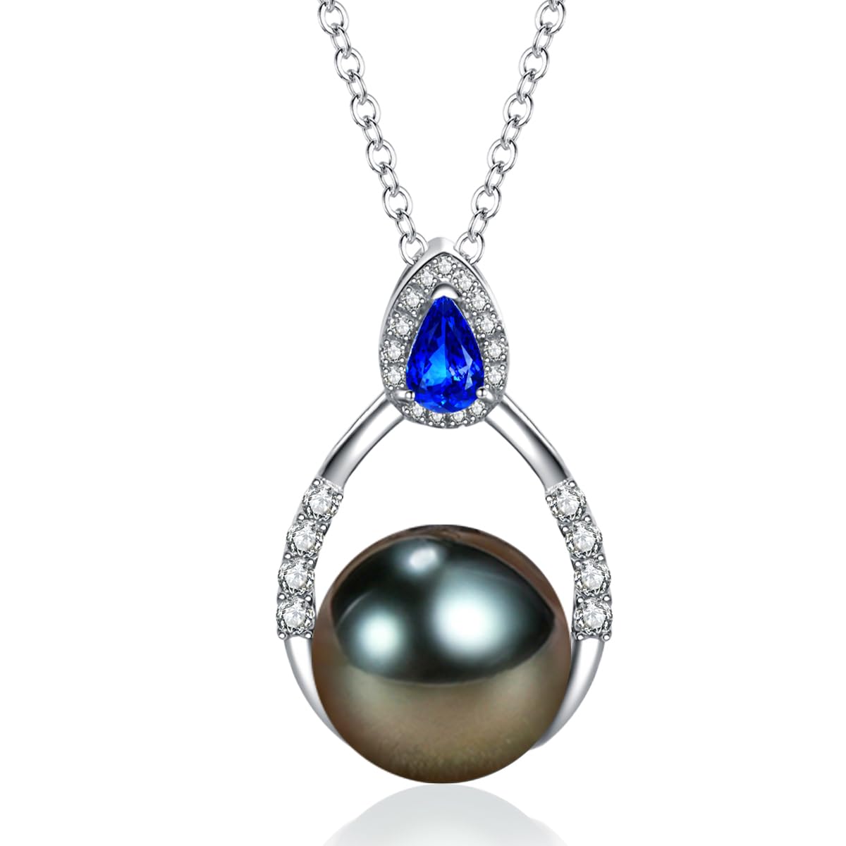Tahitian Black Pearl Necklace for Women - Elegant Fine Jewelry Gift for Wife, Mom, Girlfriend - Perfect for Anniversary, Birthday, Valentine's Day, Mother's Day & Christmas - Luxury Pearl Jewelry for Special Occasions & Evening Events