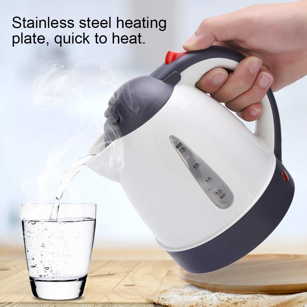Portable Electric Water Kettle - 1000ML Cordless Fast Boiling Travel Kettle (250W) for Tea, Coffee & Instant Meals | Perfect for Car, Office, Camping & Home Use