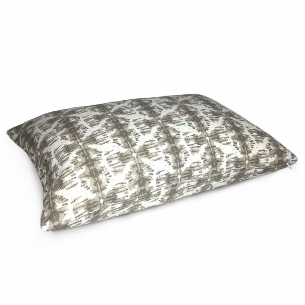 Stylish Taupe Brown & Off White Tribal Geometric Pillow Cover - Handmade Lacefield Designs Fabric - Perfect for Boho Chic Living Room & Bedroom Decor