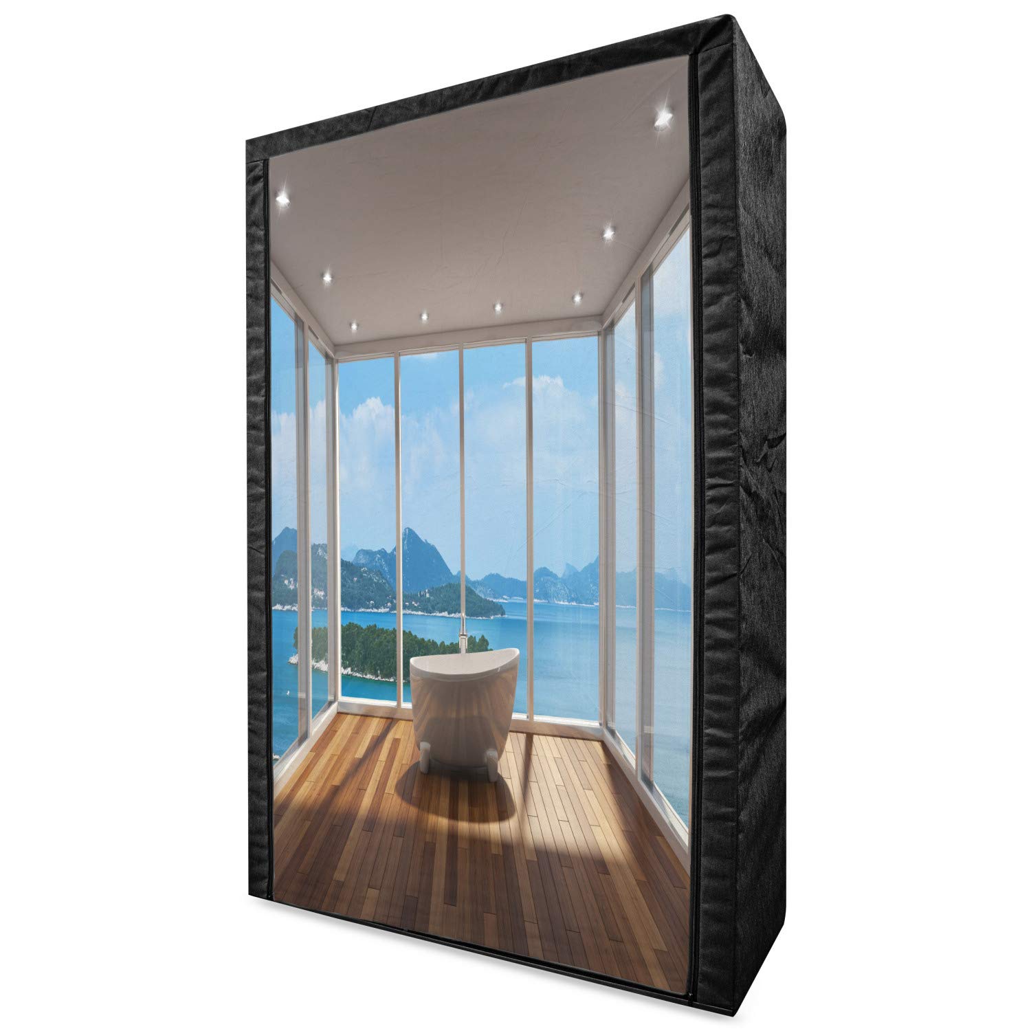 Ambesonne Portable Fabric Wardrobe for Bathroom - 42.5