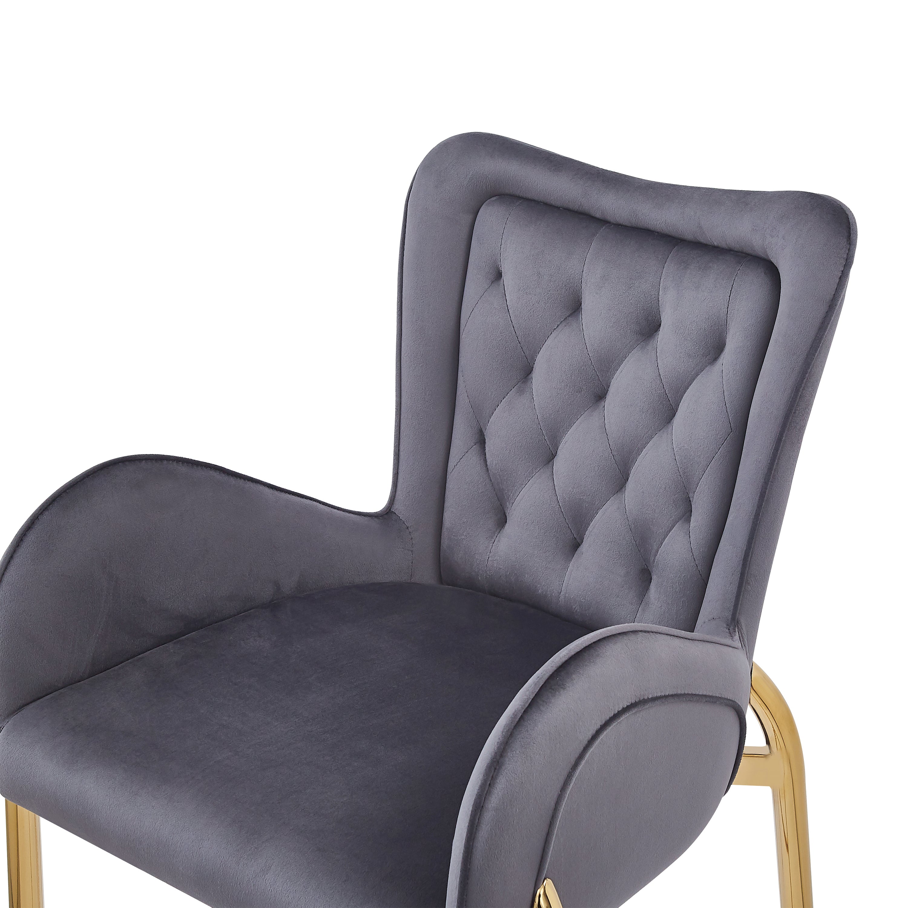 28.75 Inch Counter Height Bar Stools Set of 2 - Velvet Upholstered Bar Chairs with Golden Metal Legs - Perfect for Kitchen Island, Breakfast Nook & Home Bar Decor