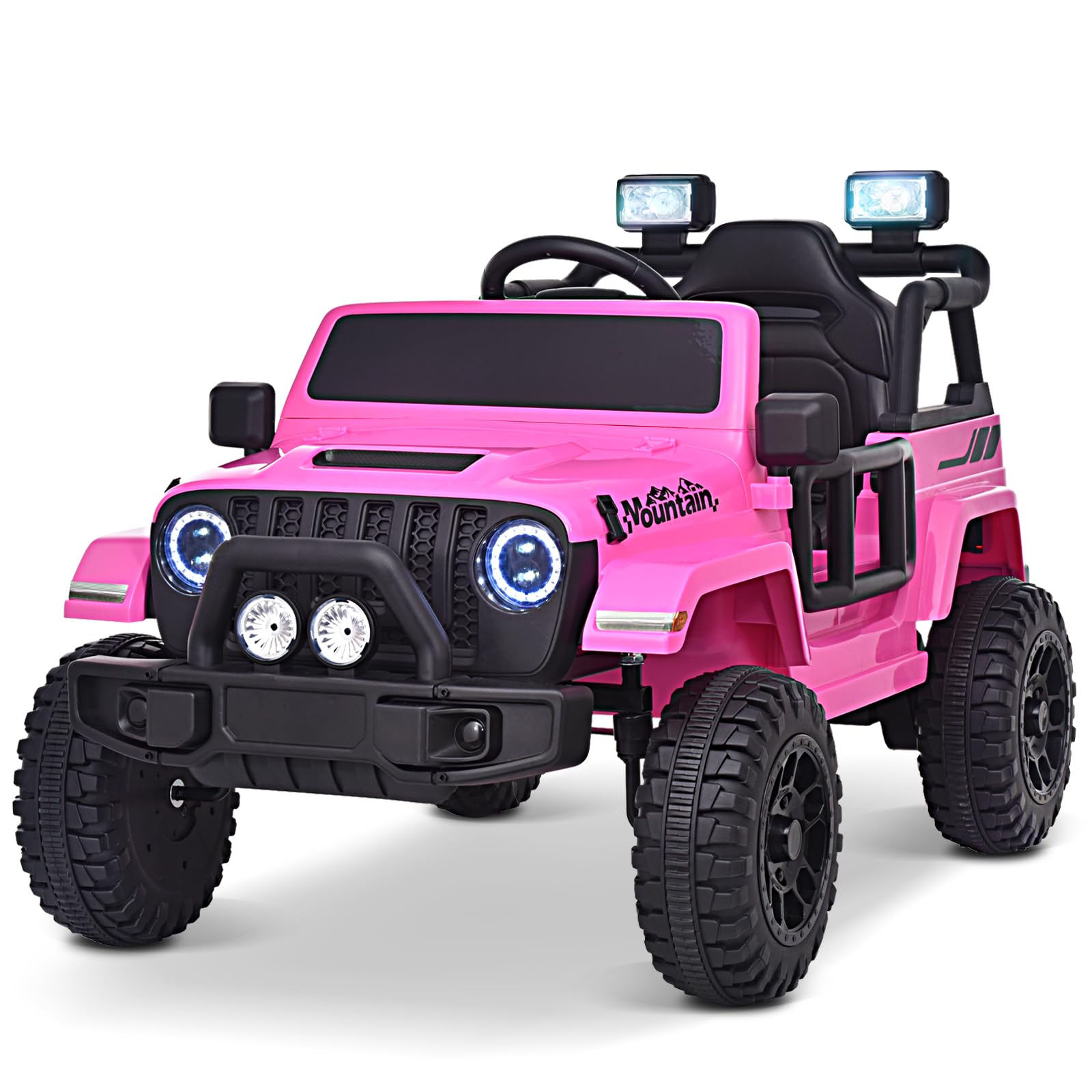 Joywhale 12V Kids Ride on Truck - Battery Powered Electric Car with Remote Control, 4-Wheel Suspension, LED Lights & Music - Pink Motorized Vehicle for Boys & Girls | Perfect for Birthday Gifts, Outdoor Play & Backyard Fun