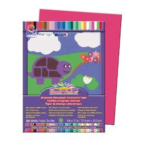 Scarlet Construction Paper 9x12 Inches - 50 Sheets Pack for School Projects, Arts & Crafts, Classroom Activities