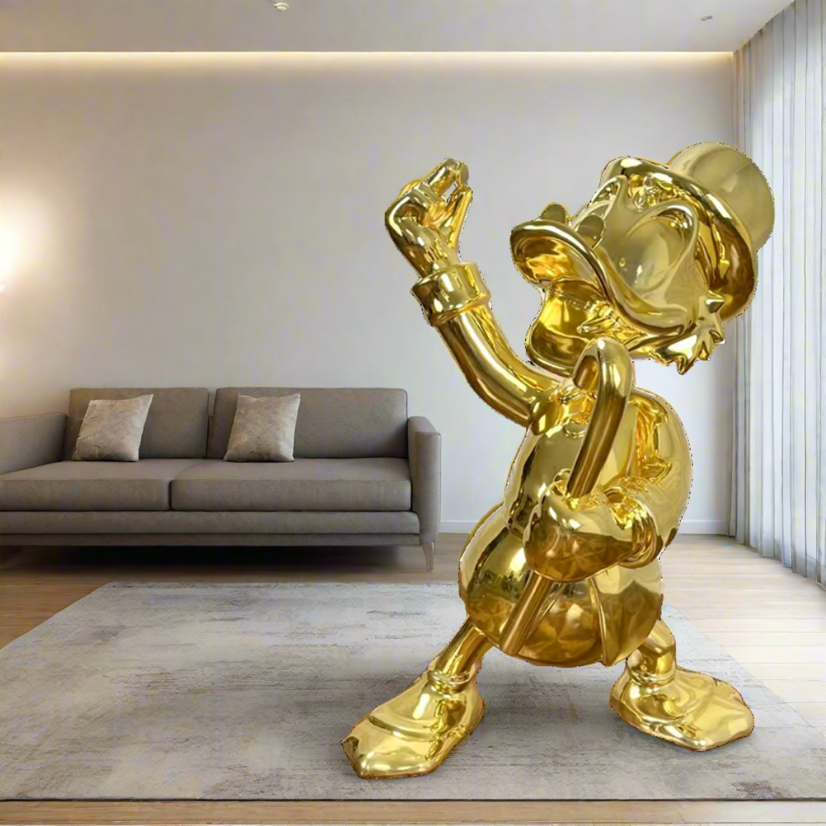 Uncle Scrooge McDuck Gold Millionaire Electroplated Statue - Disney Collectible Figurine & Home Decor for Fans | Perfect for Disney Themed Rooms, Office Decor, and Gift Giving