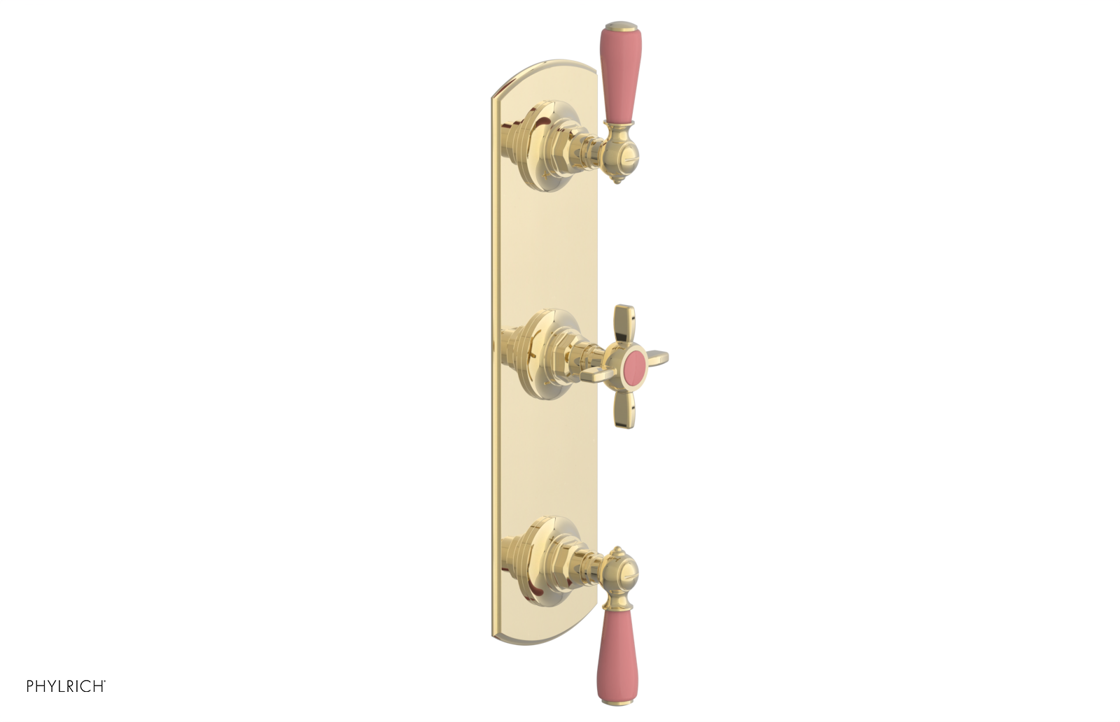 Jamestown Thermostatic Shower Valve with Dual Volume Control - Pink Accented Bathroom Fixture for Modern Home Renovation & Spa-Like Shower Experience