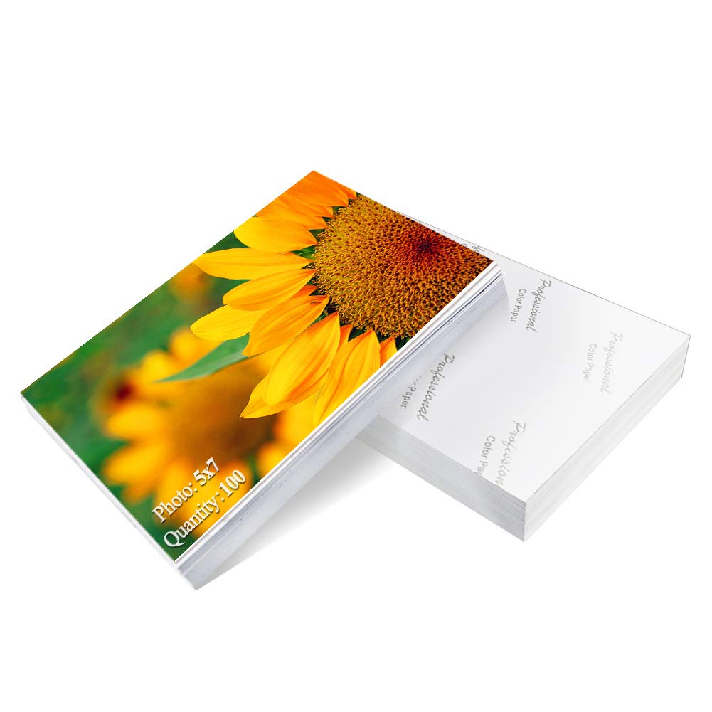 Premium 5x7 Inch High Glossy Photo Paper - 100 Sheets for Professional Printing, Photo Albums, Scrapbooking & Home Decor