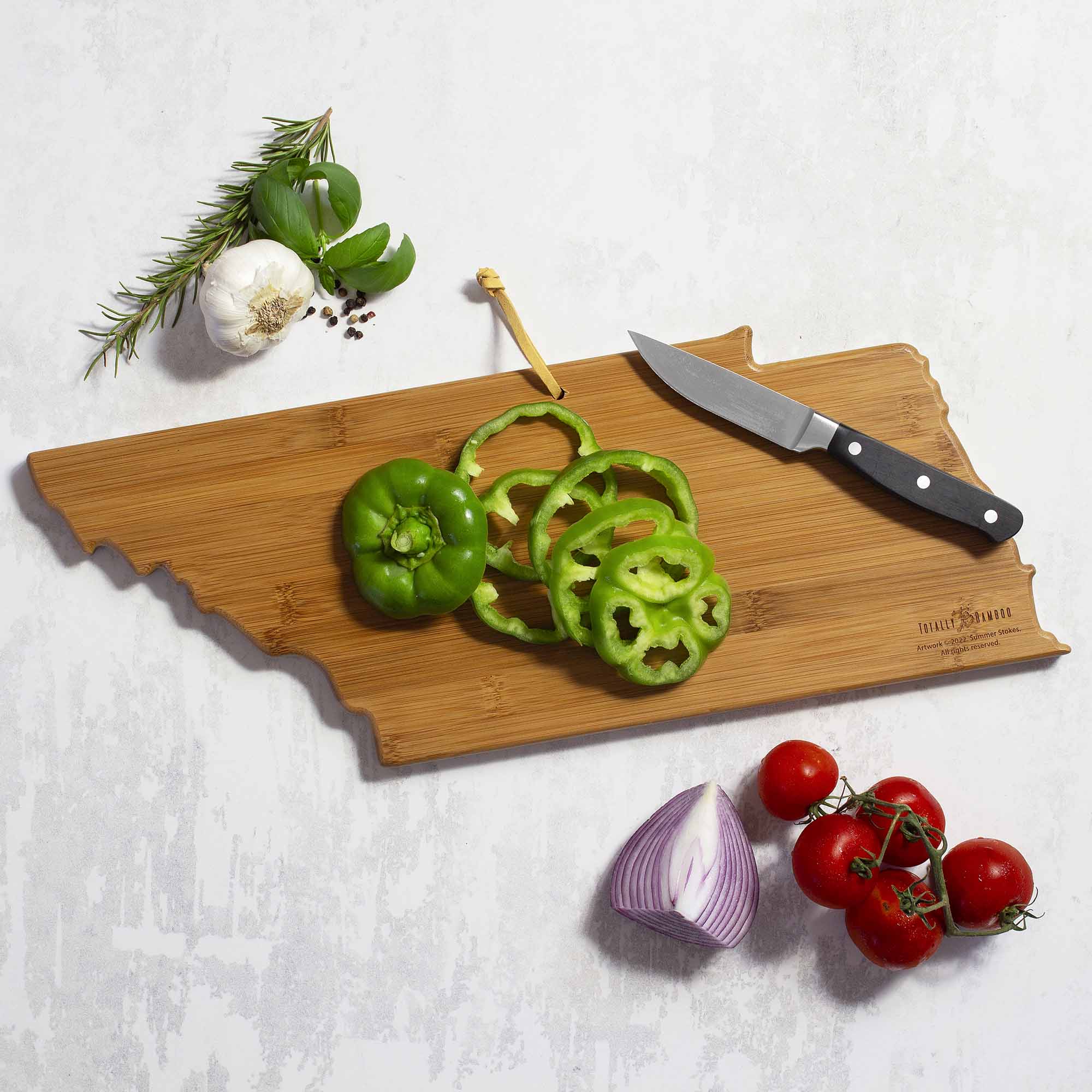 Handcrafted Tennessee Wooden Cutting Board with Summer Stokes Artwork - Perfect for Kitchen Prep, Charcuterie Boards & Home Decor