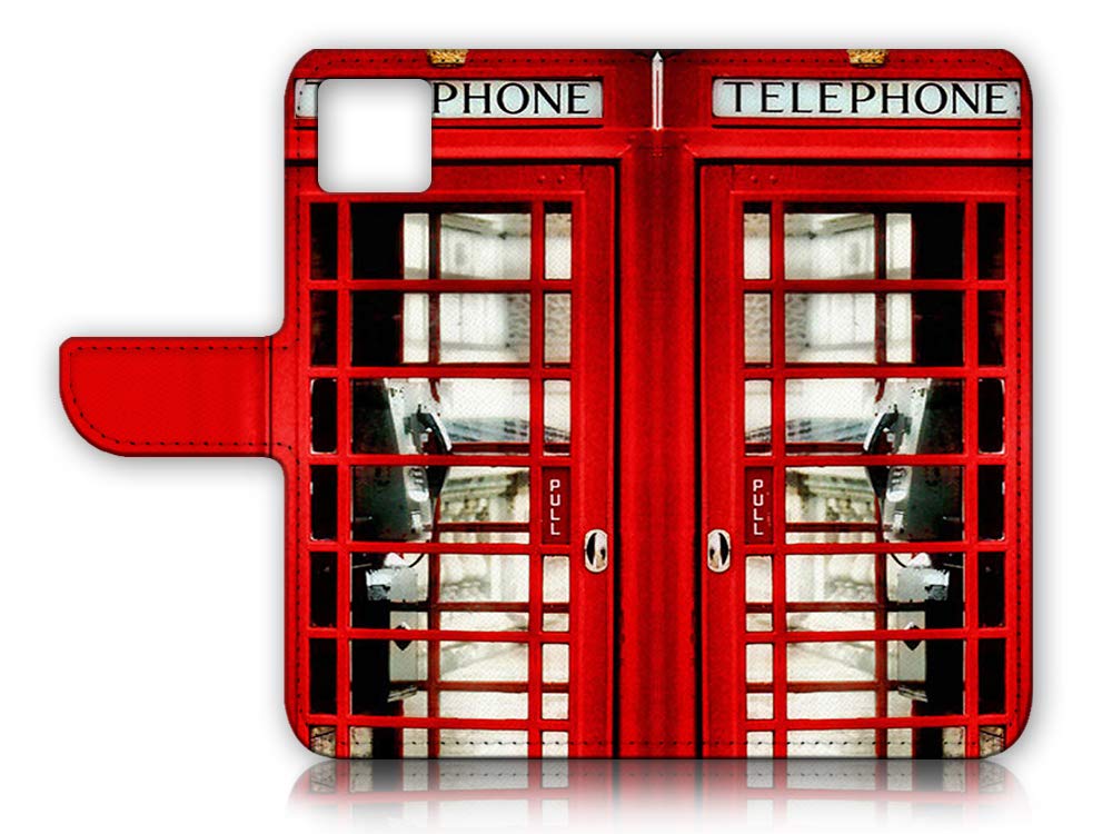Premium Flip Wallet Phone Case for iPhone 11 Pro Max - British Red Phone Booth Design (A0096) | Stylish Protective Cover with Card Slots for Everyday Use & Travel