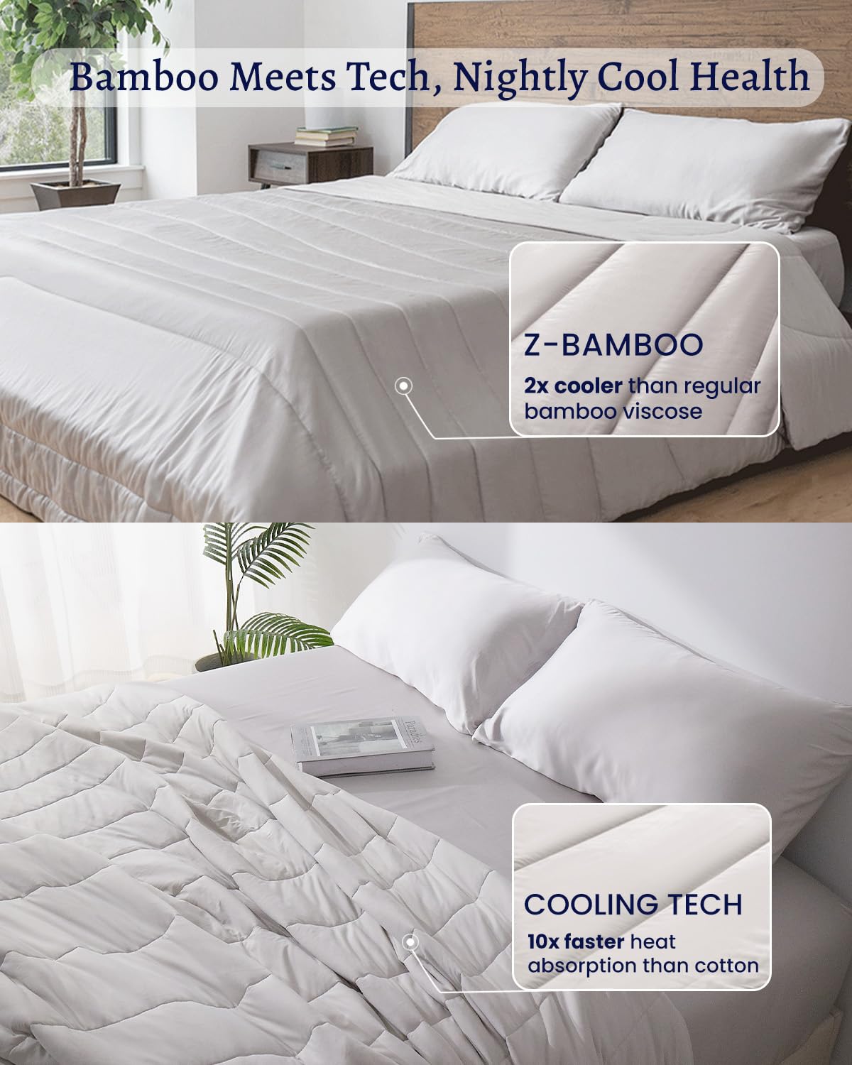 ZonLi Z-Magic 100% Cooling Bamboo Viscose Comforter - Lightweight All-Season Blanket for Bed & Sofa | Breathable, Hypoallergenic Bedding | Perfect for Hot Sleepers, Summer Nights & Cozy Movie Evenings