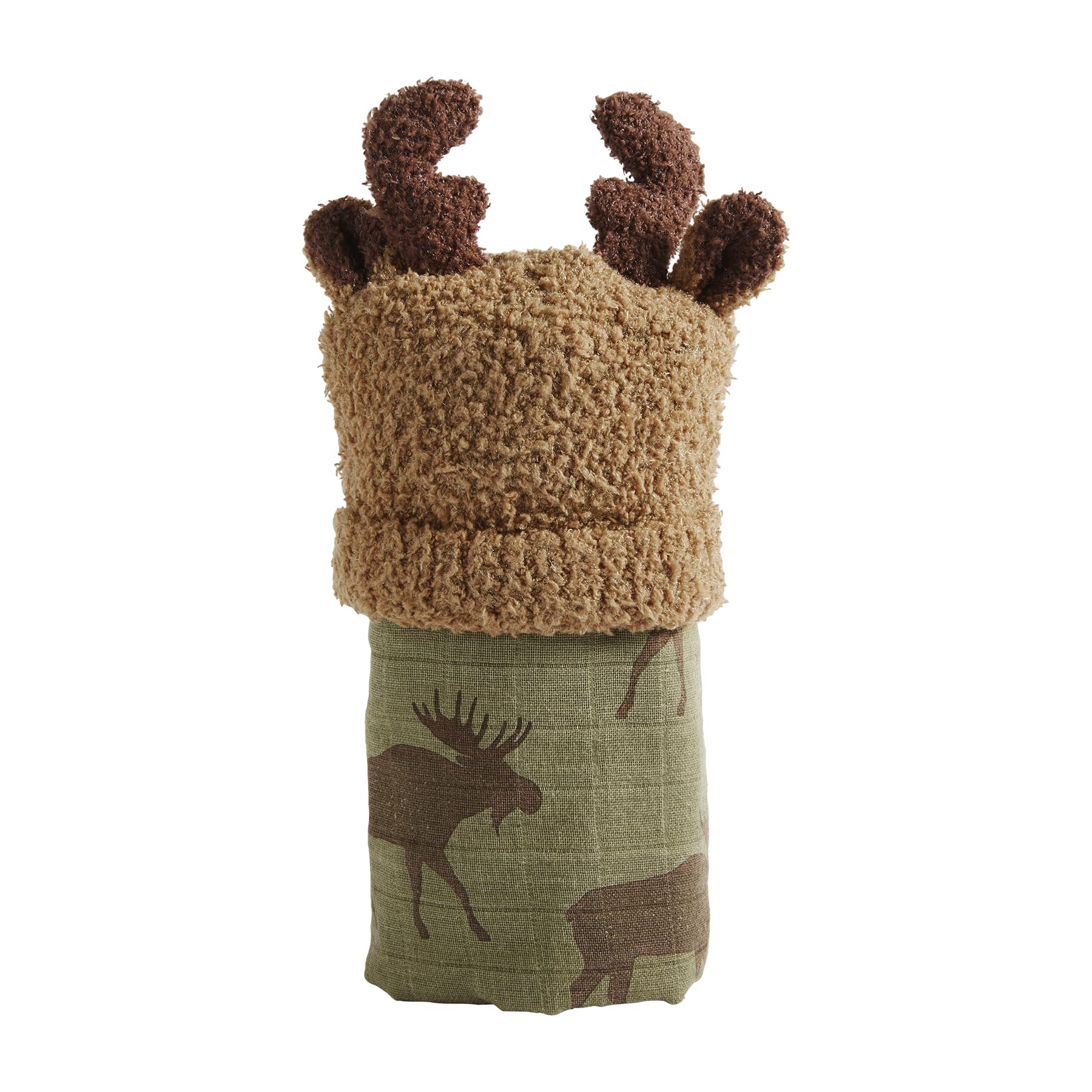 Adorable Baby Moose Swaddle Blanket & Hat Set - Soft Newborn Swaddling Wrap & Cute Animal Hat for Boys Girls - Perfect for Nursery, Photo Shoots & Baby Showers