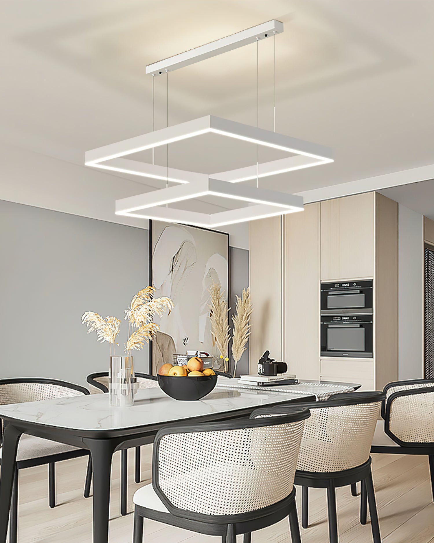 Elegant Multi-Tier Square Chandelier - Modern Crystal Ceiling Light Fixture for Dining Room, Living Room & Bedroom Decor