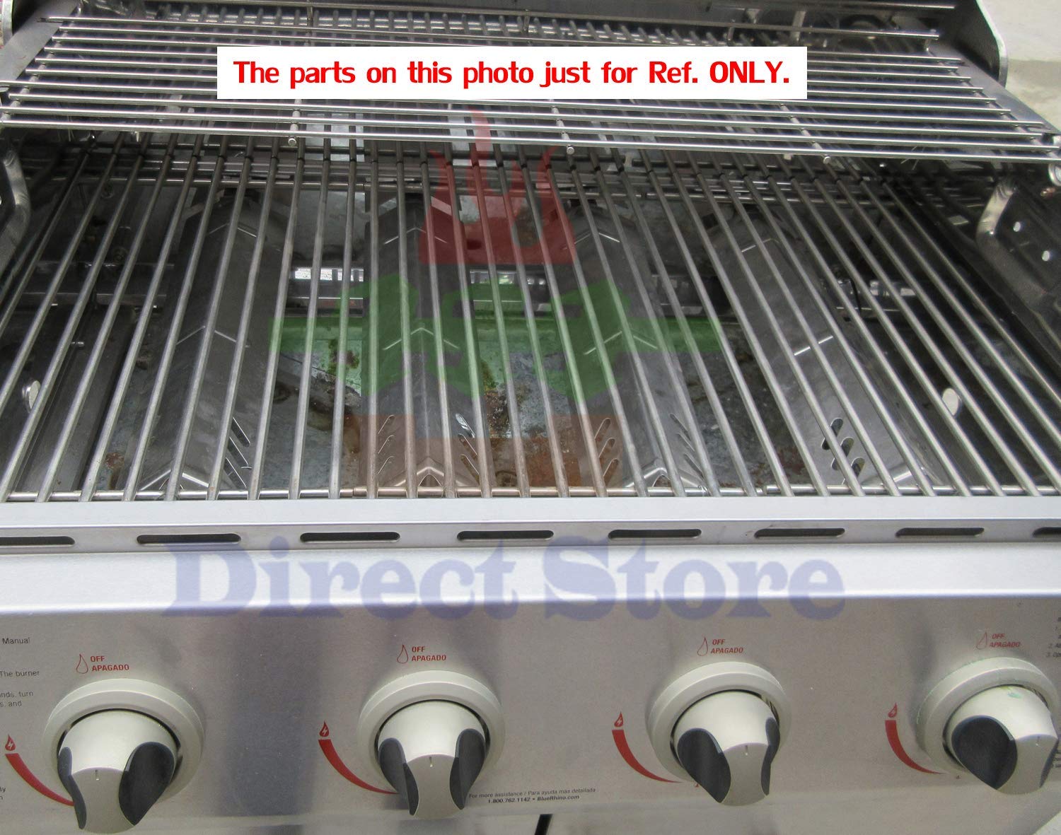 3-Piece Stainless Steel Cooking Grid Set with 4 Heat Plates & 4 Burners - Compatible with Backyard Grill, BHG, Uniflame, Revoace, Dynaglo 4-Burner BBQ Grills | Durable Replacement Parts for Outdoor Cooking, Camping & Backyard BBQs