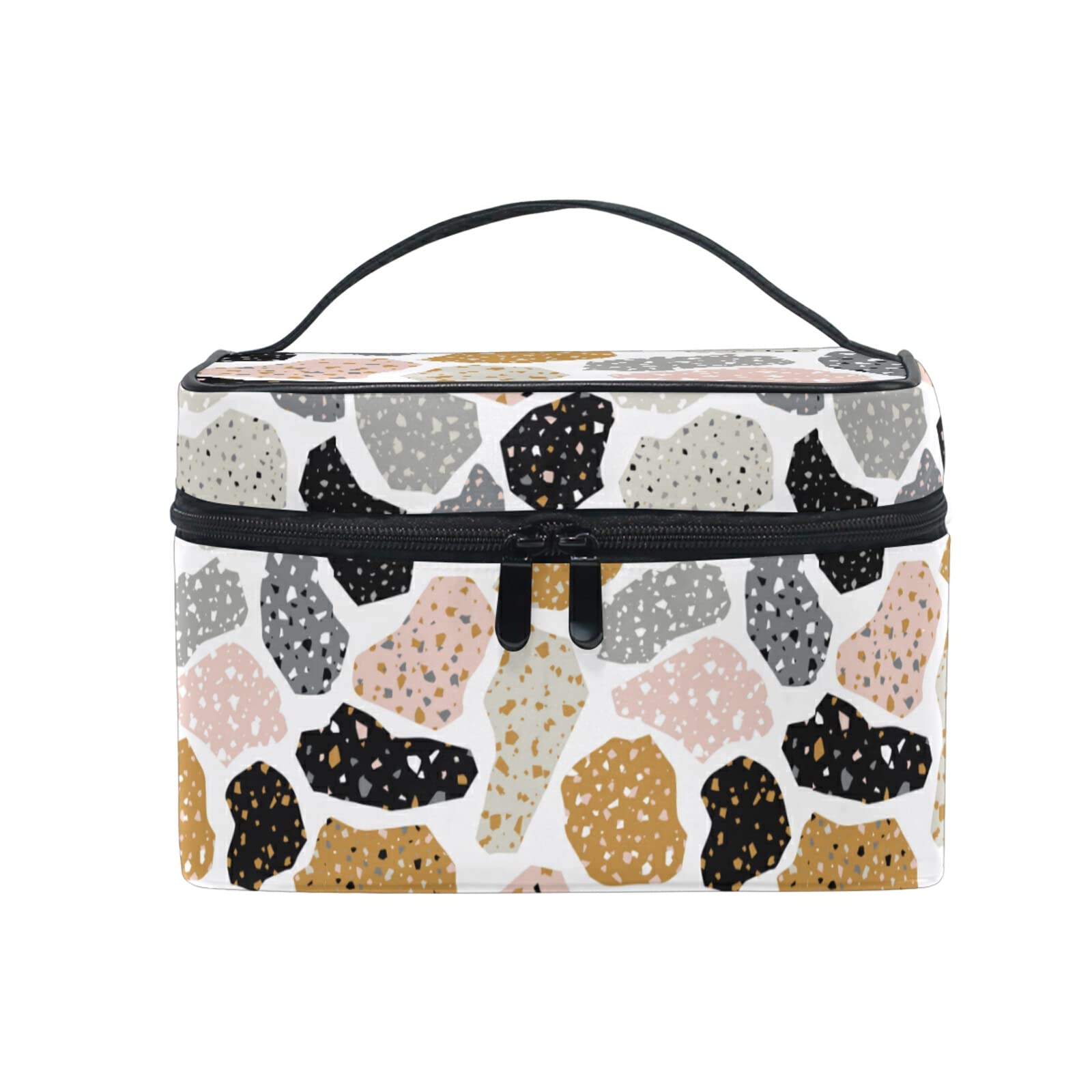 Stylish Terrazzo Marble Cosmetic Bag for Women - Waterproof Makeup Organizer & Travel Toiletry Case - Perfect for Daily Use, Gym, Travel and Gift Giving