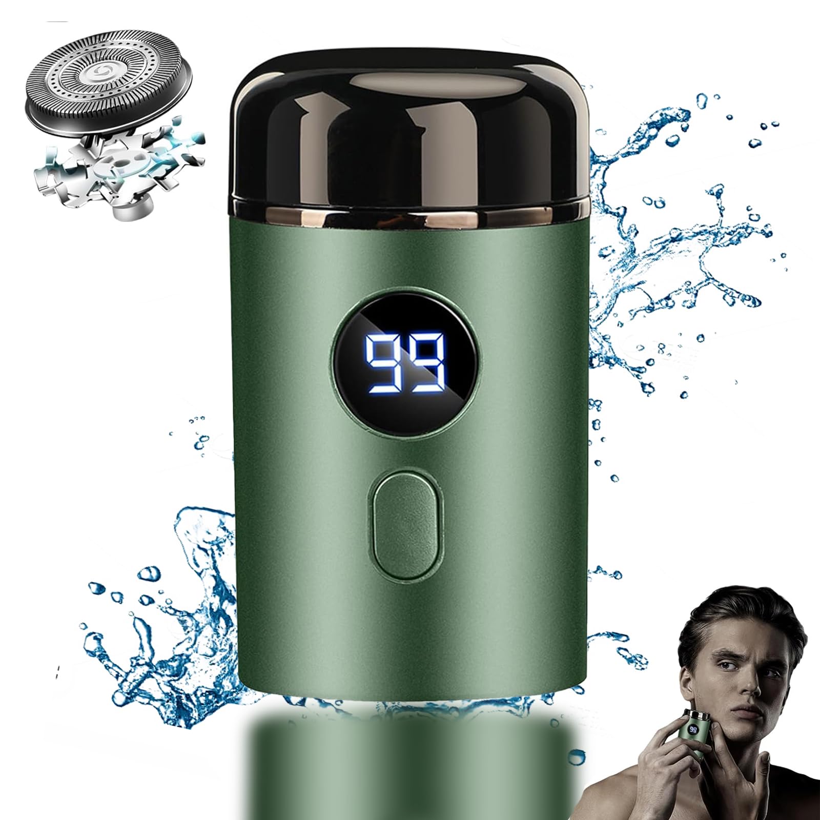 Mini Portable Electric Shaver for Men - USB Rechargeable Travel Shaver, Cordless Wet & Dry Facial Hair Trimmer - Perfect for Home, Office & Travel Grooming
