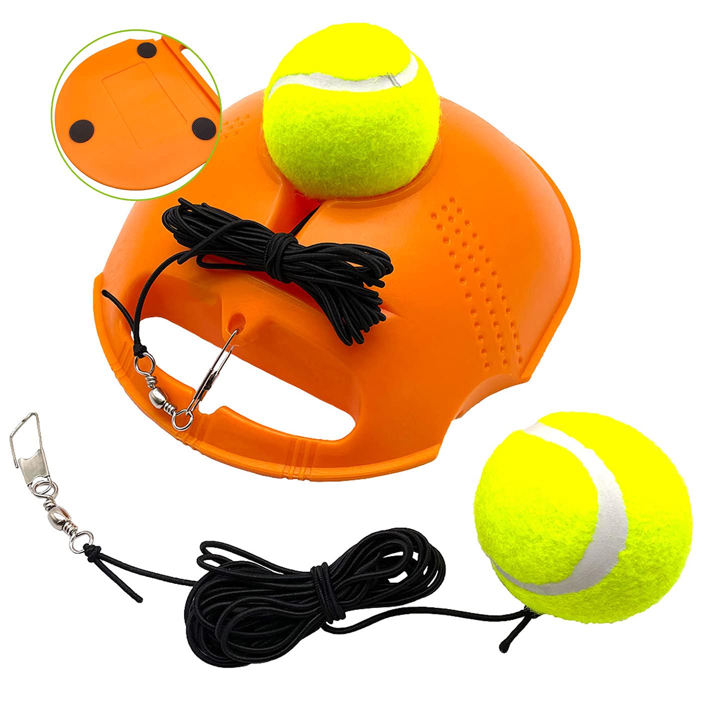 TaktZeit Tennis Trainer Rebound Baseboard - Self Tennis Training Equipment with 2 String Balls | Portable Tennis Rebounder for Solo Practice, Backyard & Court Training