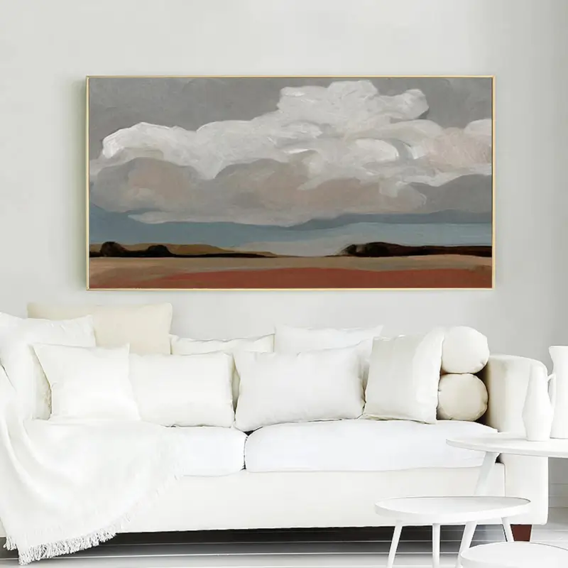 Ocean and Sky Painting #OS 009 - Handmade Canvas Wall Art for Home Decor, Office & Living Room - Beautiful Seascape Landscape Artwork