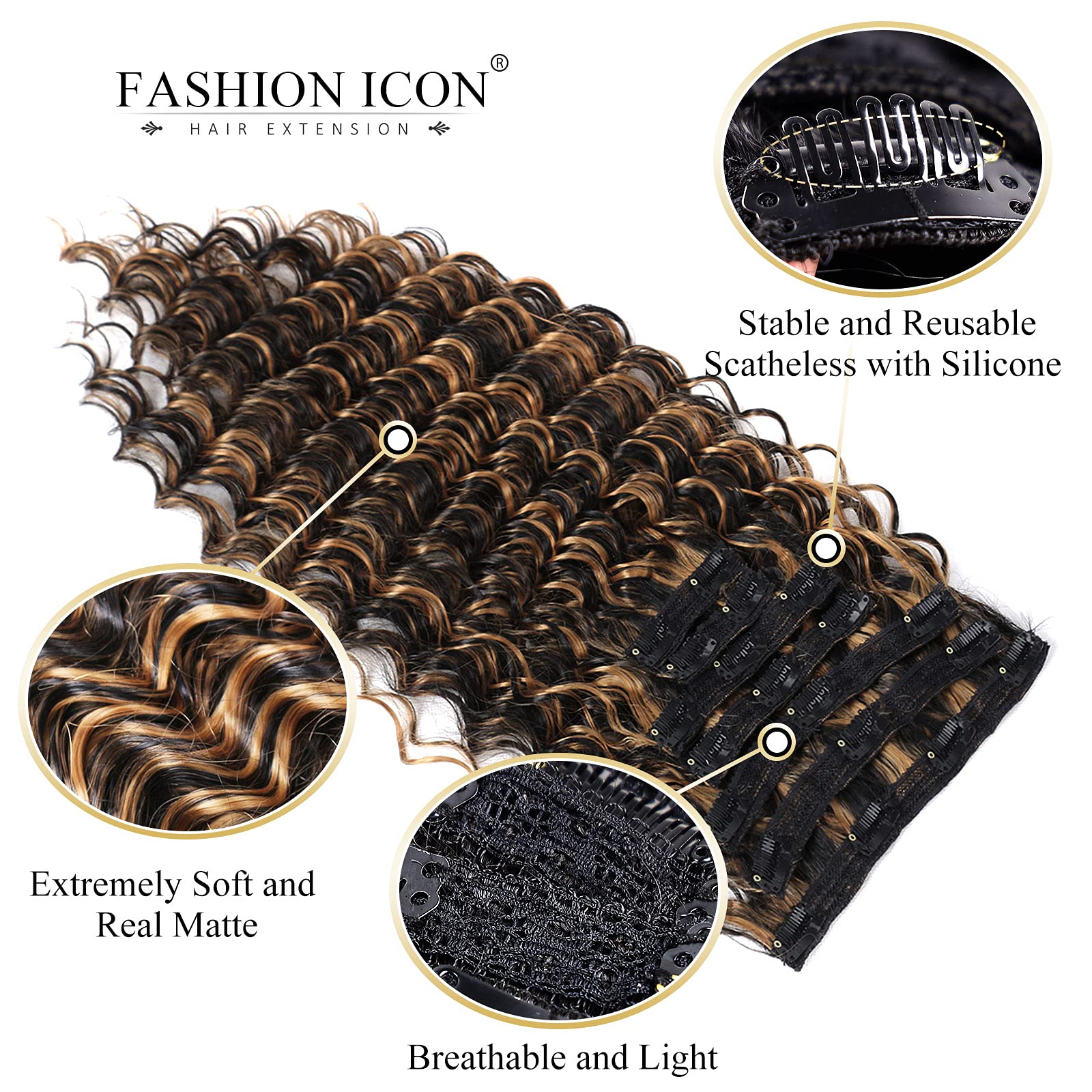 Deep Wave Clip-In Hair Extensions 24