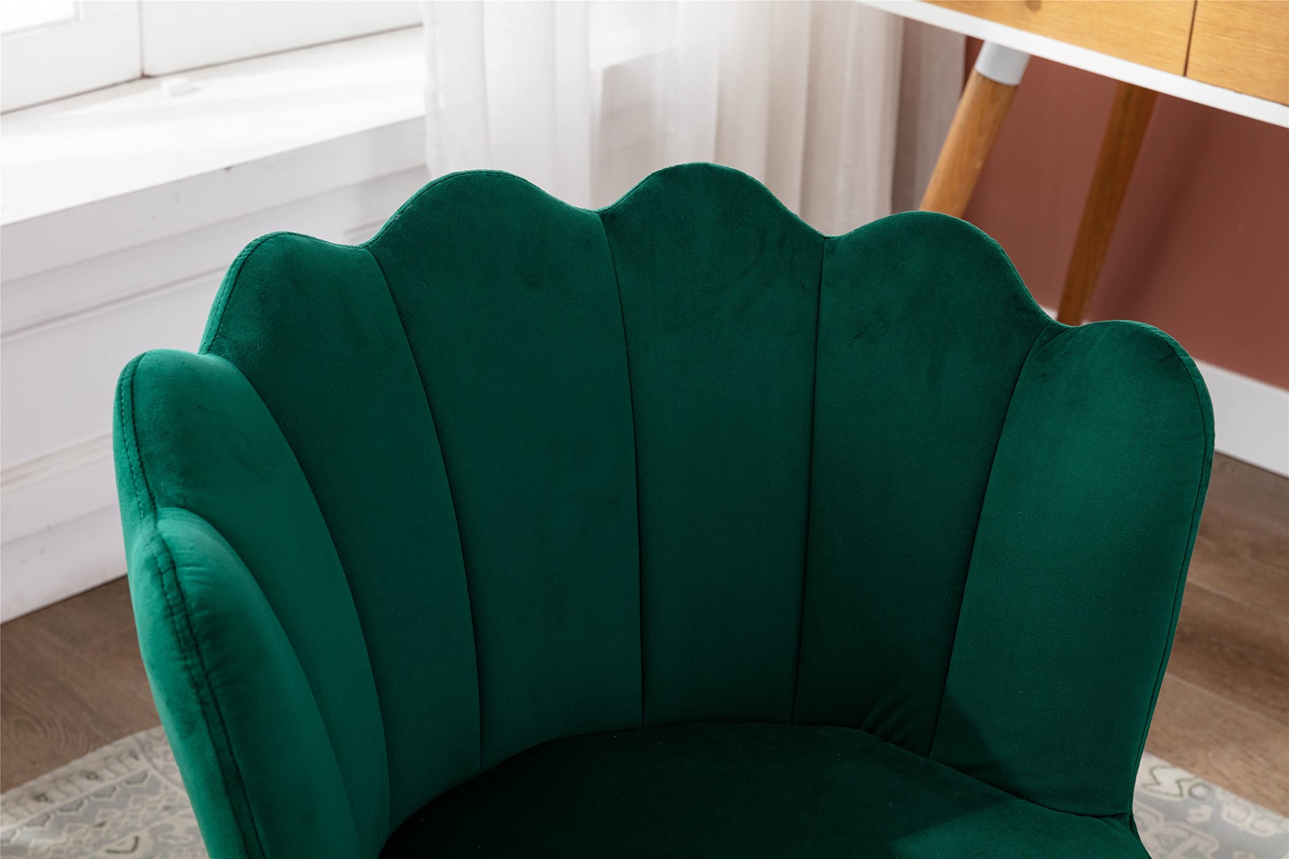Modern Swivel Shell Chair - Green Ergonomic Lounge Chair for Living Room, Bedroom & Home Office - Perfect for Relaxing, Reading & Working