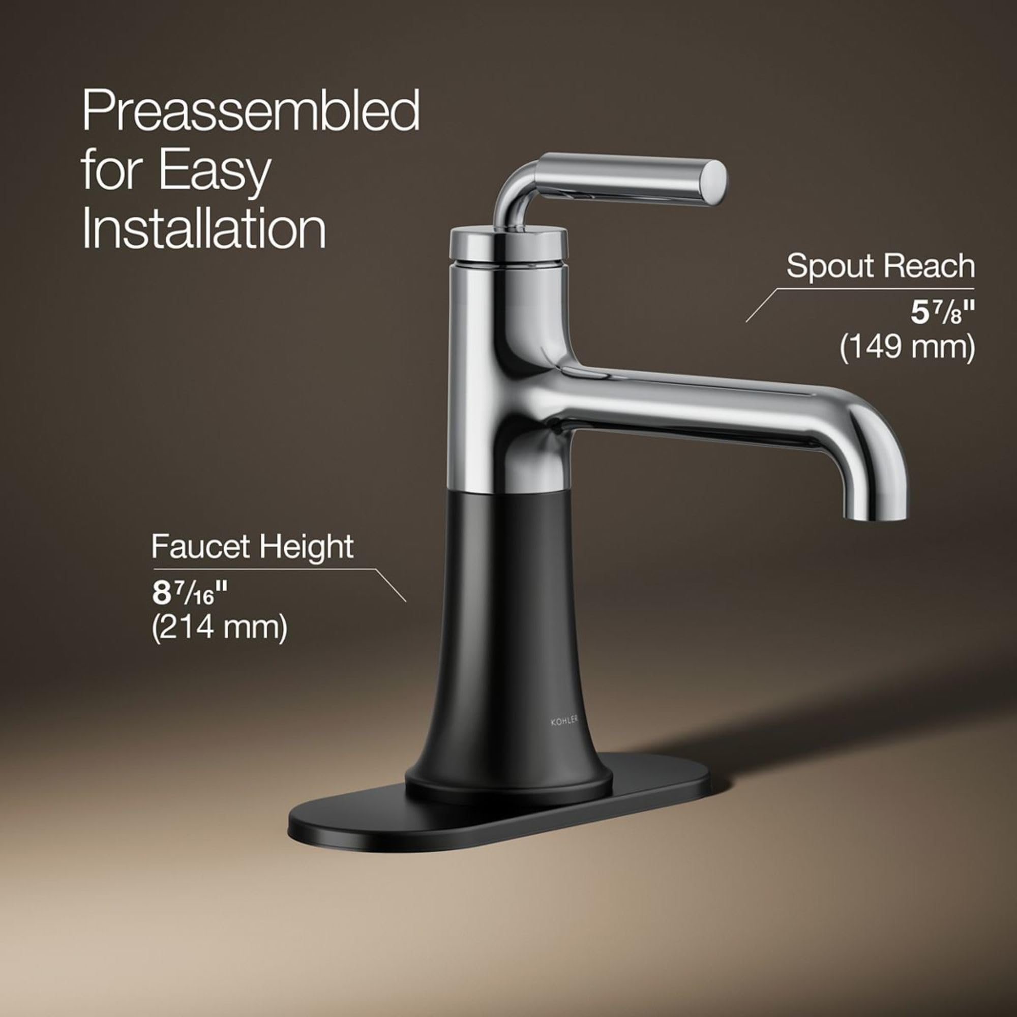 High Flow 1.2 GPM Single Handle Bathroom Sink Faucet - Modern Water-Saving Design for Powder Rooms, Guest Baths & Small Spaces