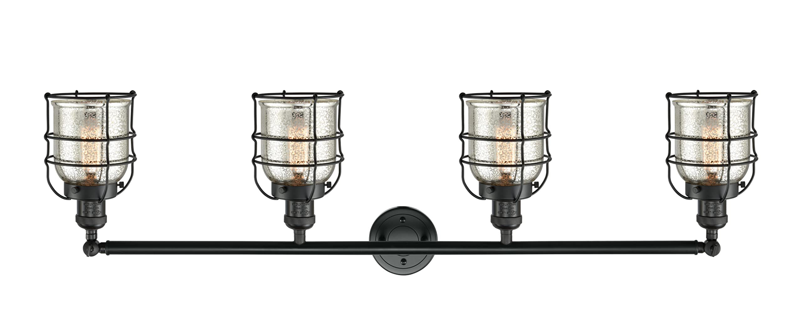 Franklin Restoration Collection 215-BK-G58-CE 4-Light Bathroom Vanity with CE Certification - Modern Lighting Fixture for Bathroom, Powder Room & Dressing Area