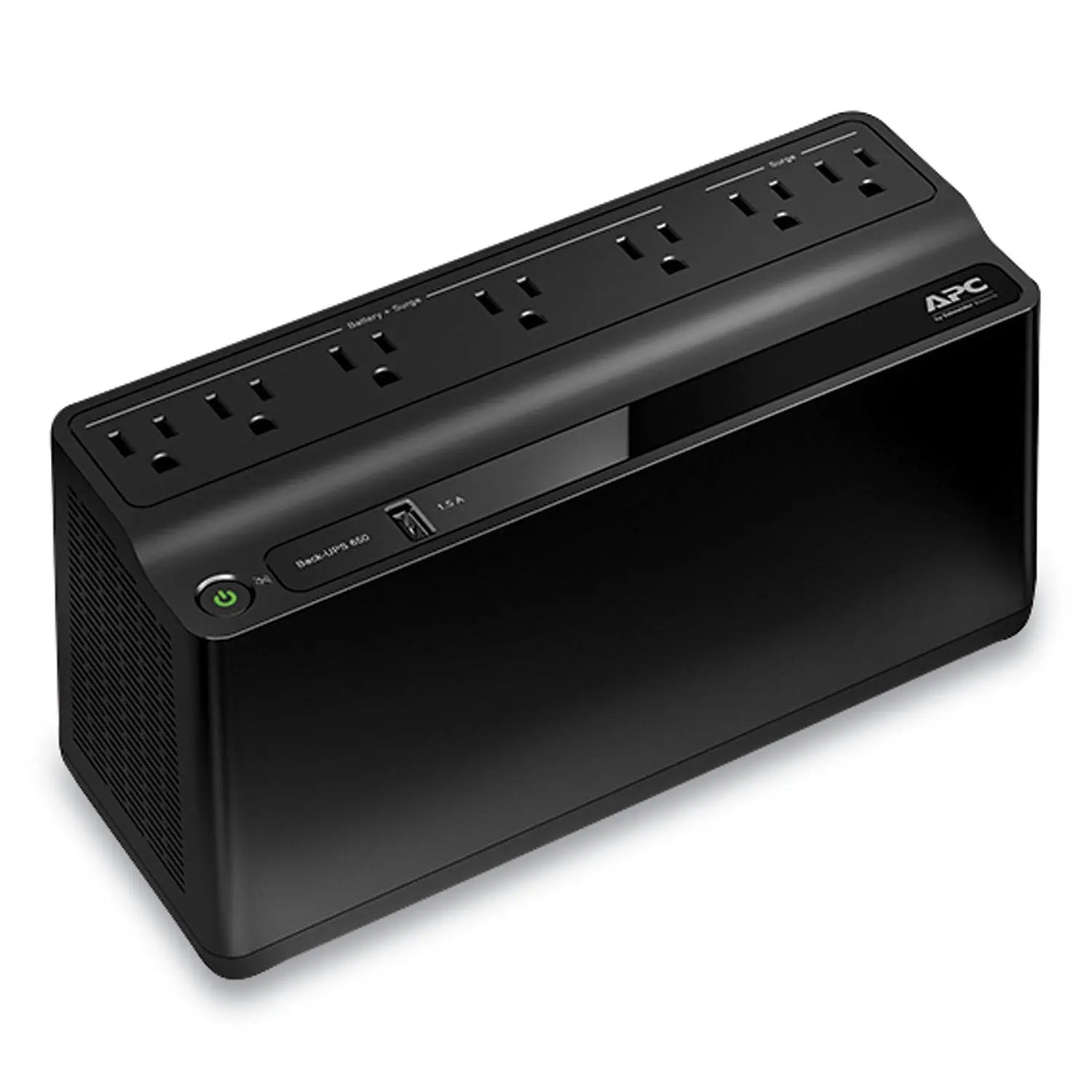 APC Bn650M1 650VA UPS Battery Backup Power Supply with 7 Outlets & 490J Surge Protection - Reliable Power Backup for Home Office, Computer, Router & Electronics During Outages