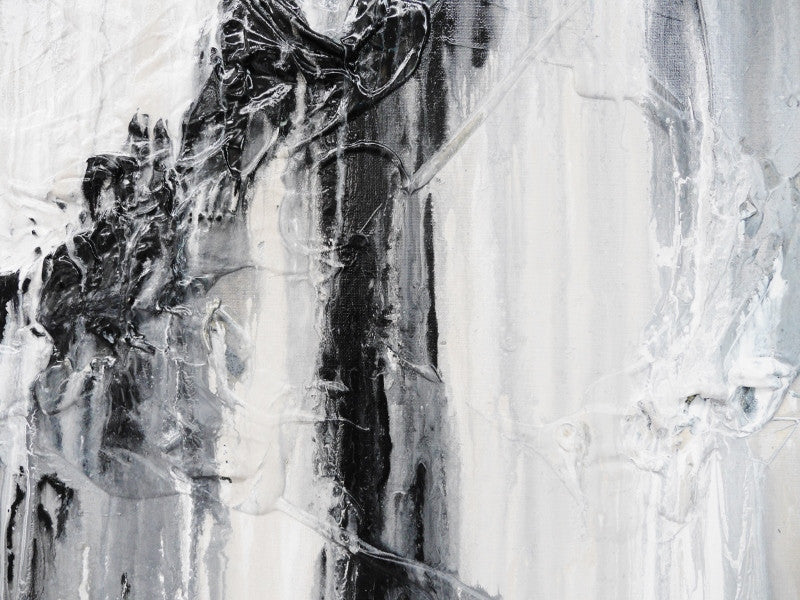Abstract Black and White Wall Art - Modern Canvas Painting for Home & Office Decor | Perfect for Living Room, Bedroom, or Workspace