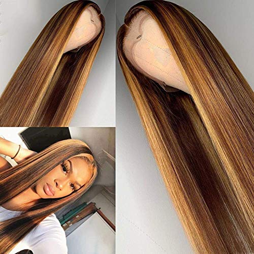YGQWD 13x4 Lace Front Human Hair Wig - Brazilian Virgin Hair 26