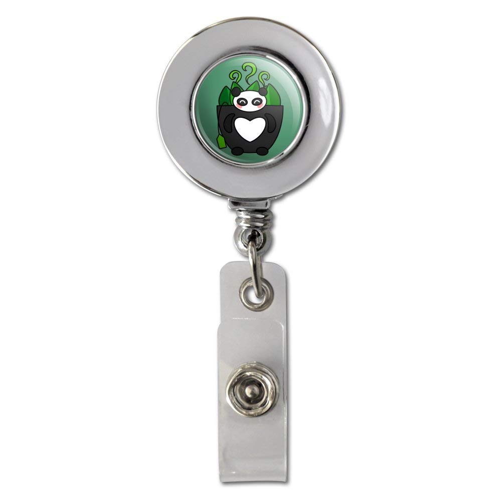 Panda Mug Green Tea - Retractable ID Badge Holder for Office & Travel