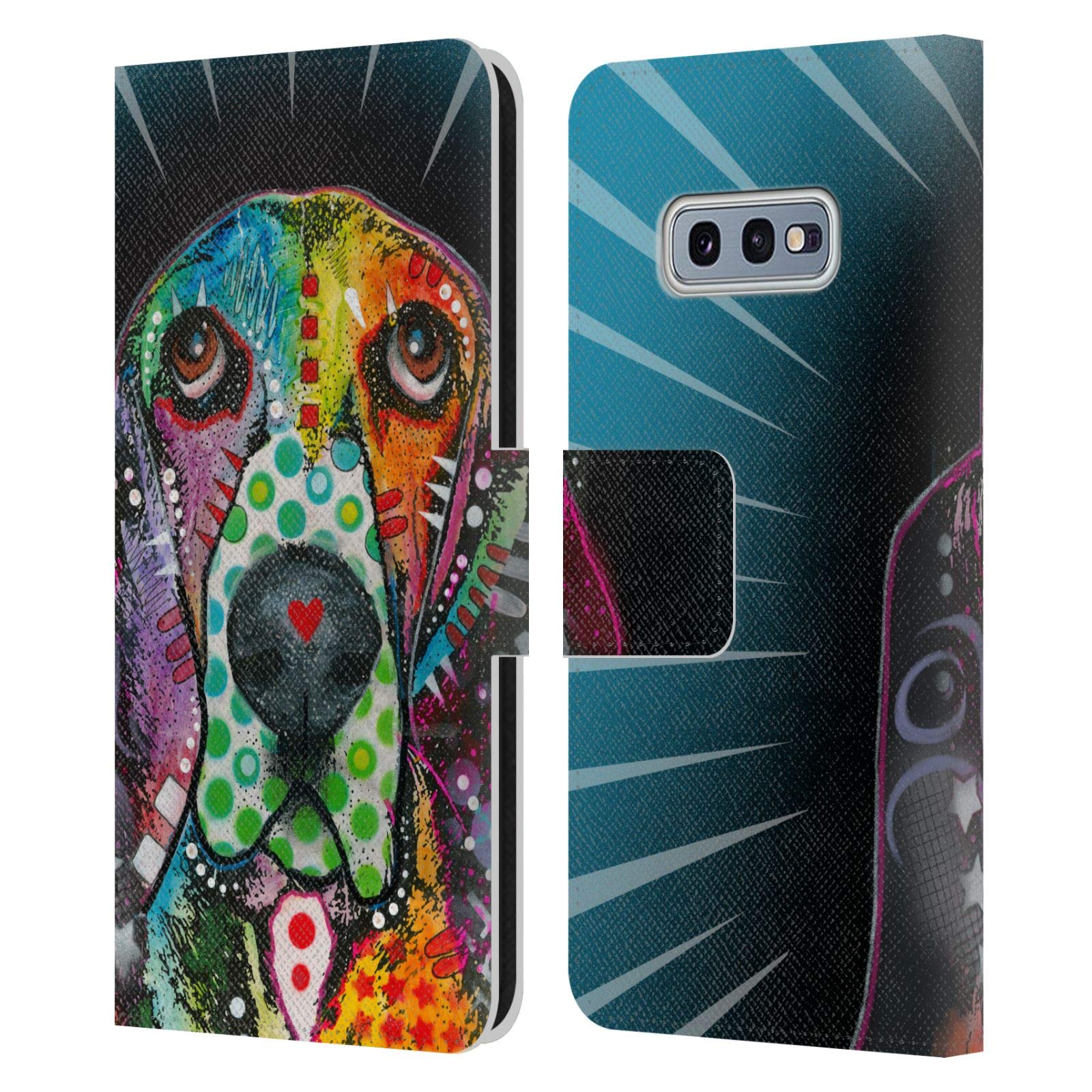 Head Case Designs Officially Licensed Dean Russo Hound Dogs Leather Book Wallet Case Cover for Samsung Galaxy S10e - Perfect for Work, Travel & Everyday Protection