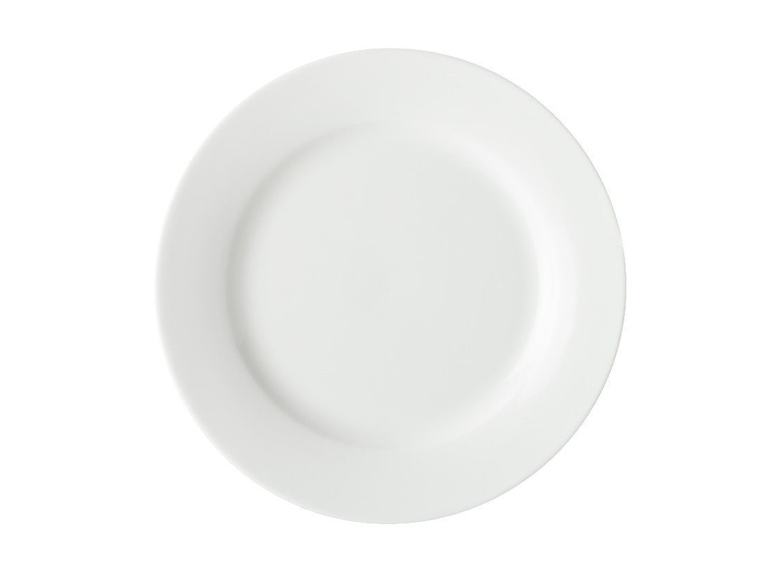 Maxwell & Williams White Basics 23cm Rim Entree Plate - Elegant Dinnerware for Restaurants, Catering & Home Dining