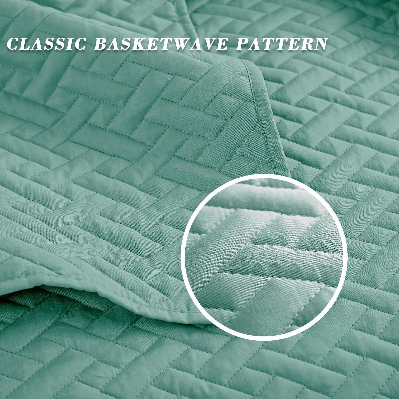 Exclusive Twin Size Quilted Bedding Set with Pillow Sham - Soft Lightweight All-Season Bedspread Coverlet in Teal Green | Perfect for Guest Rooms, Dormitories & Cozy Bedroom Decor