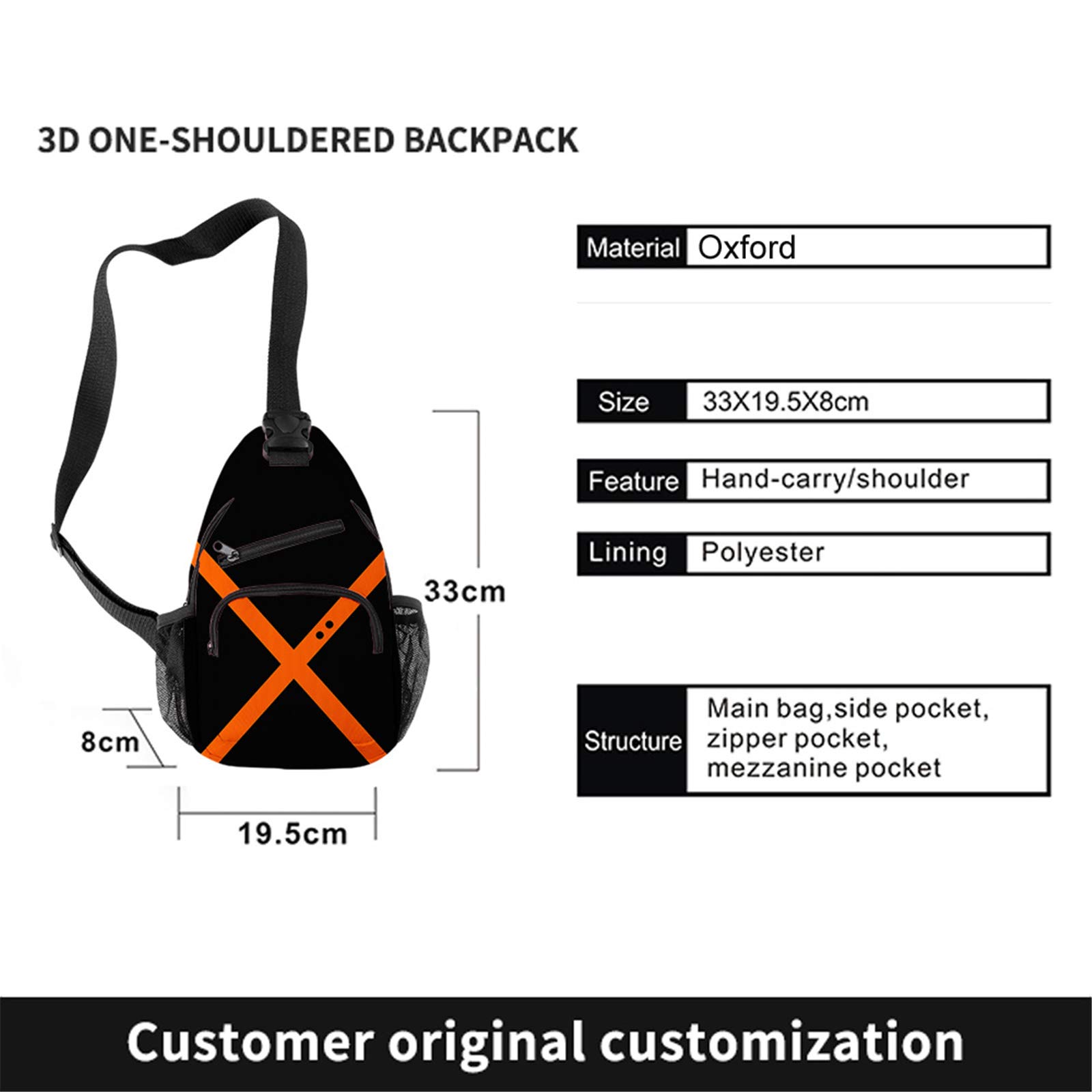 My Hero Academia Bakugou Katsuki Anime Shoulder Bag - Manga Cosplay Sling Backpack for School, Travel & Conventions