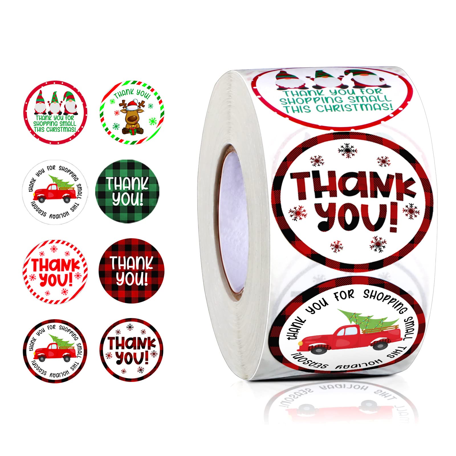 1000 Pcs Vintage Christmas Thank You Stickers - Small Business Appreciation Stickers, Thank You for Supporting My Business, Envelope Seals for Greeting Cards & Notes - Perfect for Holiday Gifts, Packaging & Small Business Branding