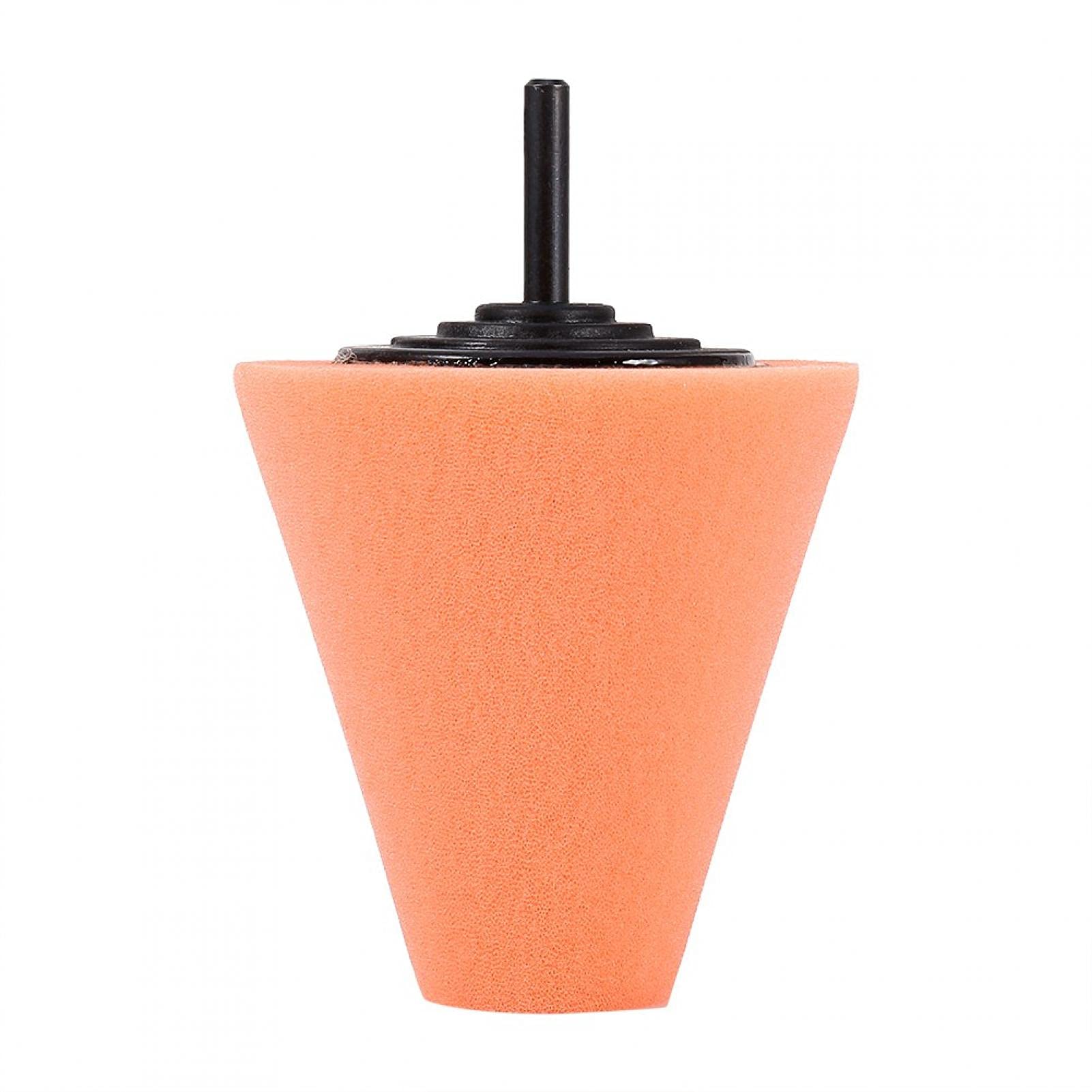 1PC Foam Polishing Cone Shaped Buffing Pad for Car Wheels - Power Drill Attachment for Wheel Restoration & Detailing - Perfect for DIY Auto Care, Metal Polishing & Surface Finishing