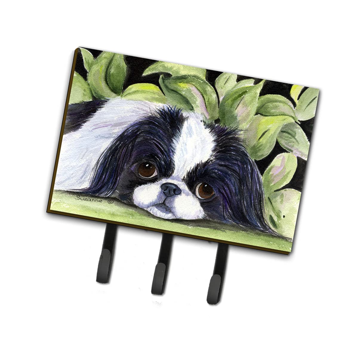 Japanese Chin Themed Wall Hooks - Multi-Purpose Key Holder, Coat Rack & Leash Organizer for Home Entryway, Kitchen & Pet Area - Perfect for Hanging Keys, Towels, Aprons & Dog Leashes
