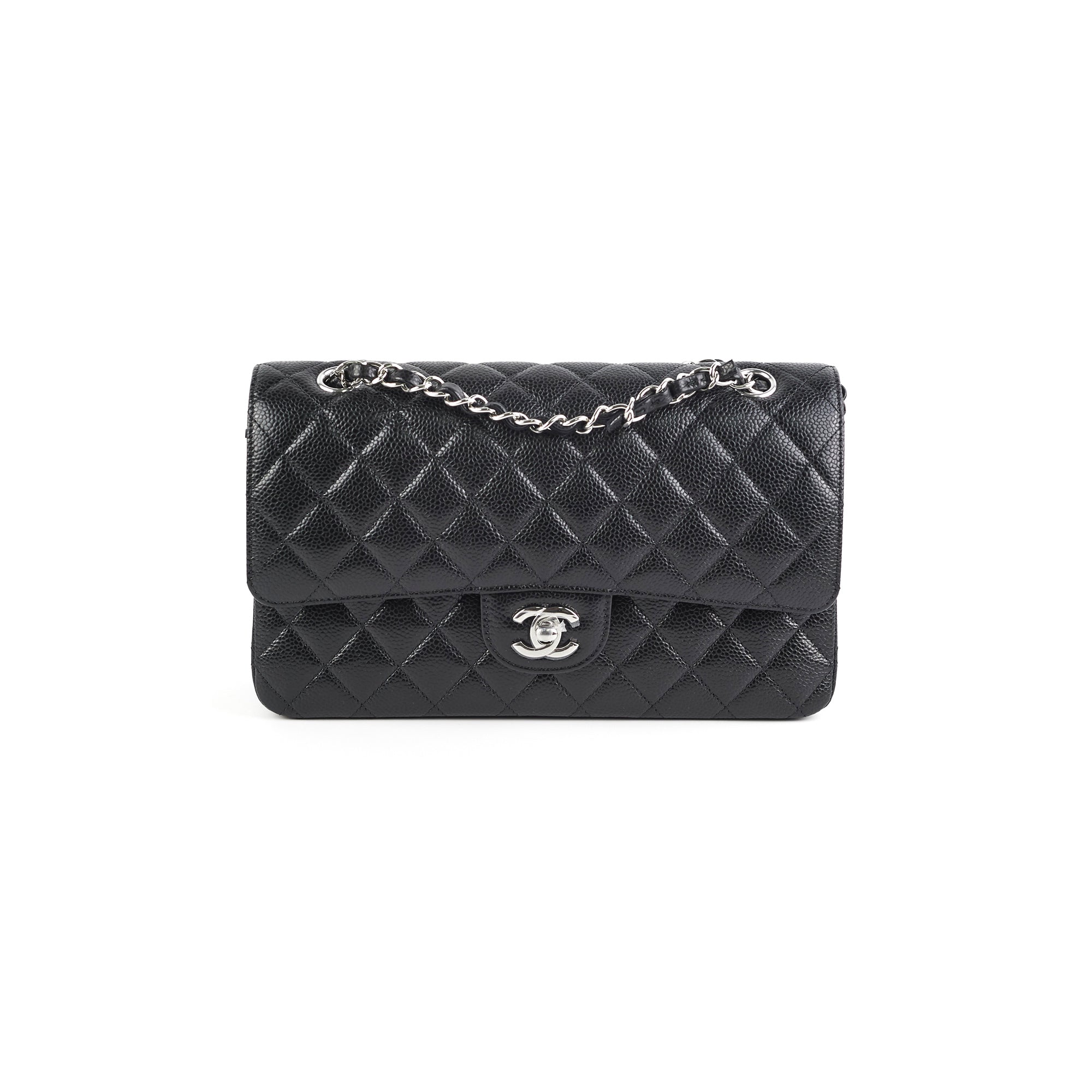 Chanel Medium Classic Flap Bag in Black Caviar Leather with Microchip - Timeless Luxury Handbag for Women, Perfect for Evening Events, Date Nights & Special Occasions