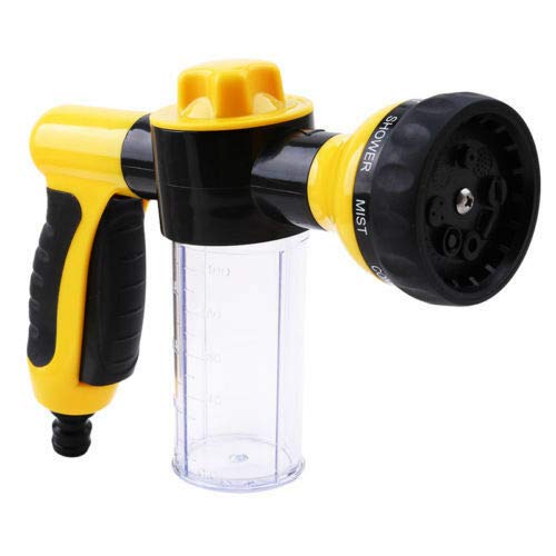 Upgraded Yellow Garden Hose Foam Sprayer - High Pressure Water Hose for Car Washing, Lawn Watering & Outdoor Cleaning