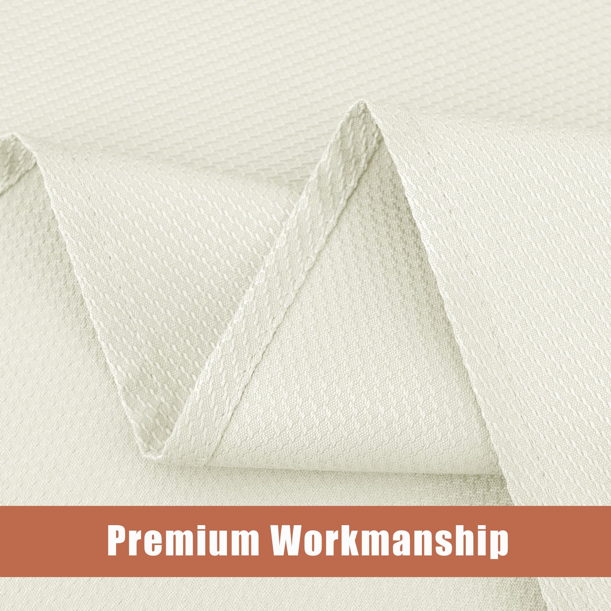 Premium Beige Jacquard Tablecloth Set of 2 - 60x84 Inch Waterproof Wrinkle-Resistant Rectangle Table Cover for Dining, Parties & Events | Elegant Textured Fabric for Weddings, Banquets & Holiday Decor