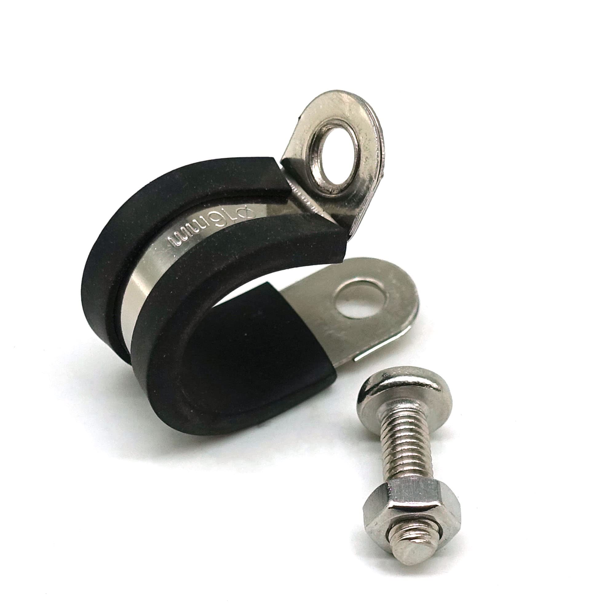 SANTIE 304 Stainless Steel Cable Clamps with Rubber Cushion - 5-Pack for Vibration Damping