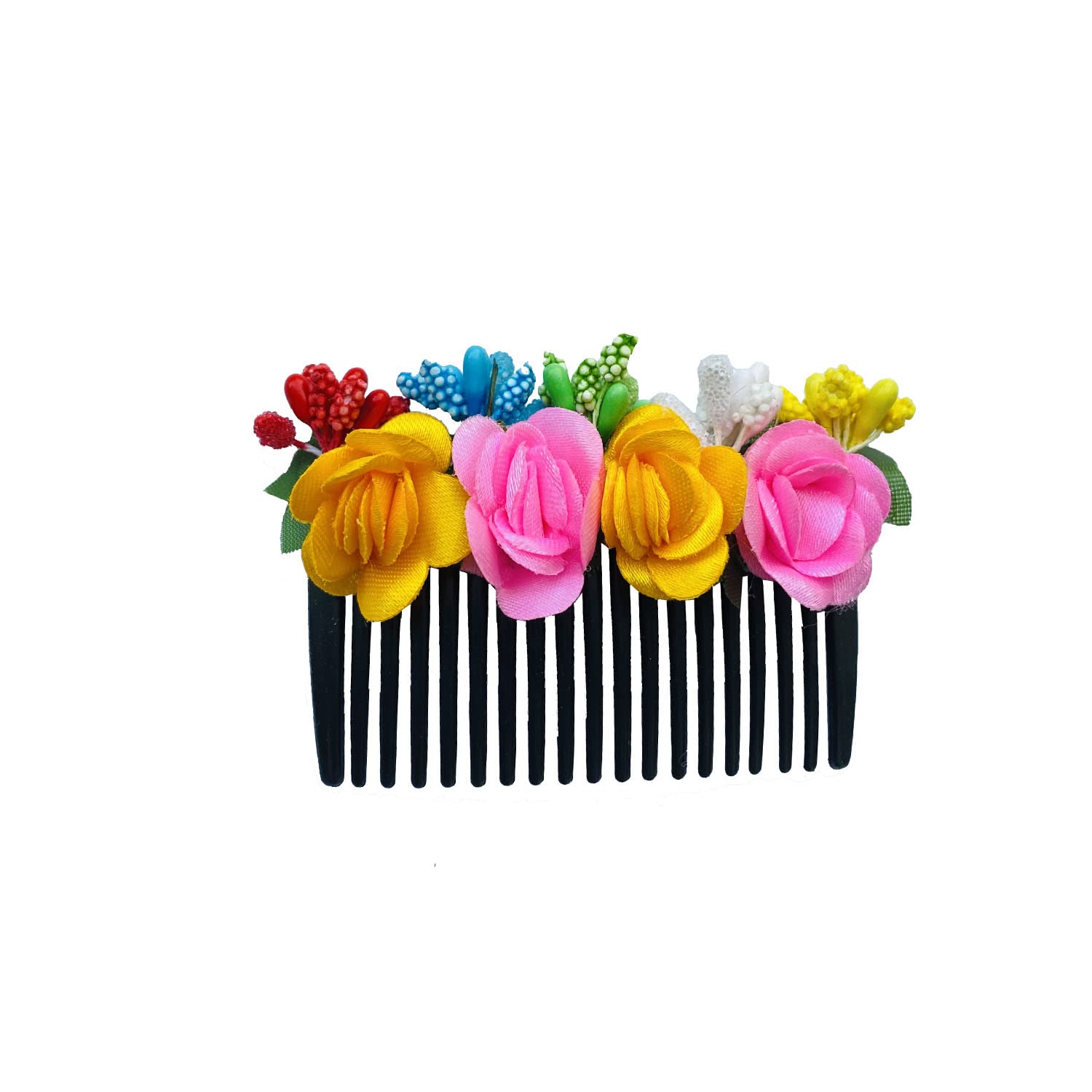 VinshBond Floral Hair Comb Clips for Women & Girls - Bridal Wedding Hair Accessories, Side Hair Clips, Multicolor Pack of 1 - Perfect for Weddings, Parties & Special Occasions