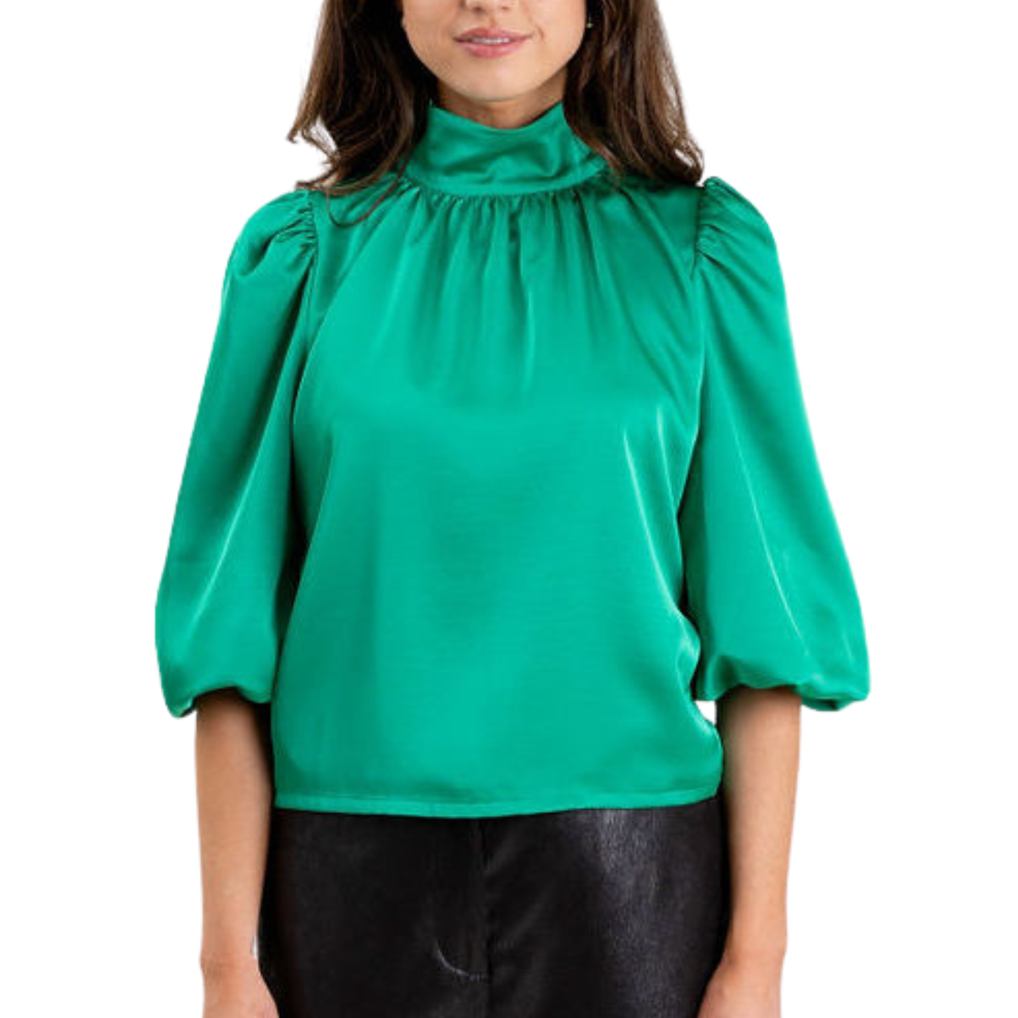 Carmen High Neck Silk Blouse - Elegant Women's Silk Shirt for Work, Party & Formal Occasions | Breathable & Comfortable Silk Top for Office & Evening Events