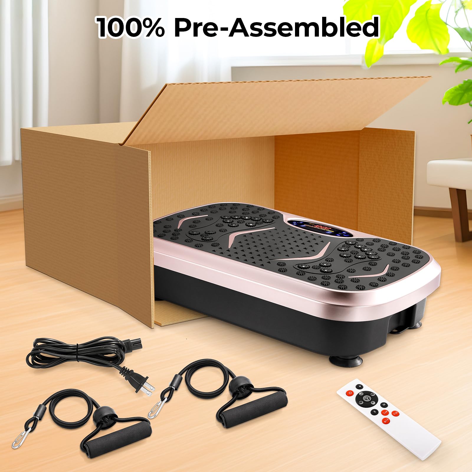 Arlopu 3D Vibration Plate Exercise Machine - Whole Body Workout Equipment for Weight Loss & Lymphatic Drainage | Home Gym Fitness Platform with Resistance Bands | Perfect for Home Workouts, Muscle Recovery & Cellulite Reduction