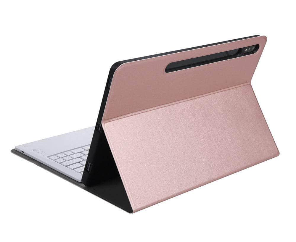 Detachable Wireless Bluetooth Keyboard for Samsung Galaxy Tab S7 Lite 12.4 (T730/T735) with Silicone Case - Perfect for Work, Study & Travel