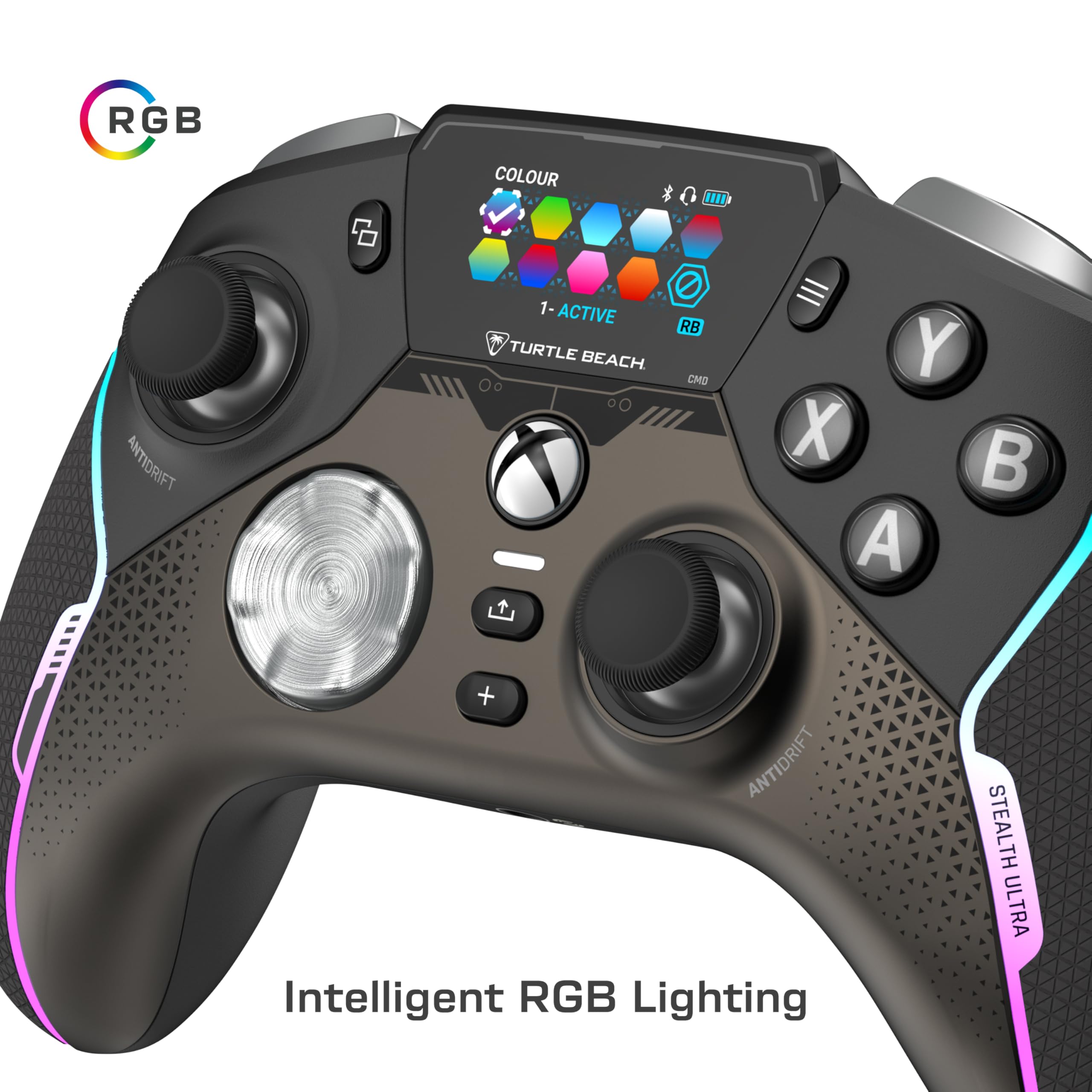 Turtle Beach Stealth Ultra Wireless Gaming Controller for Xbox Series X|S, Xbox One, PC & Android - LED Dashboard, RGB Lighting, 30-Hr Battery, Bluetooth - Perfect for Competitive Gaming & Streaming (Black)