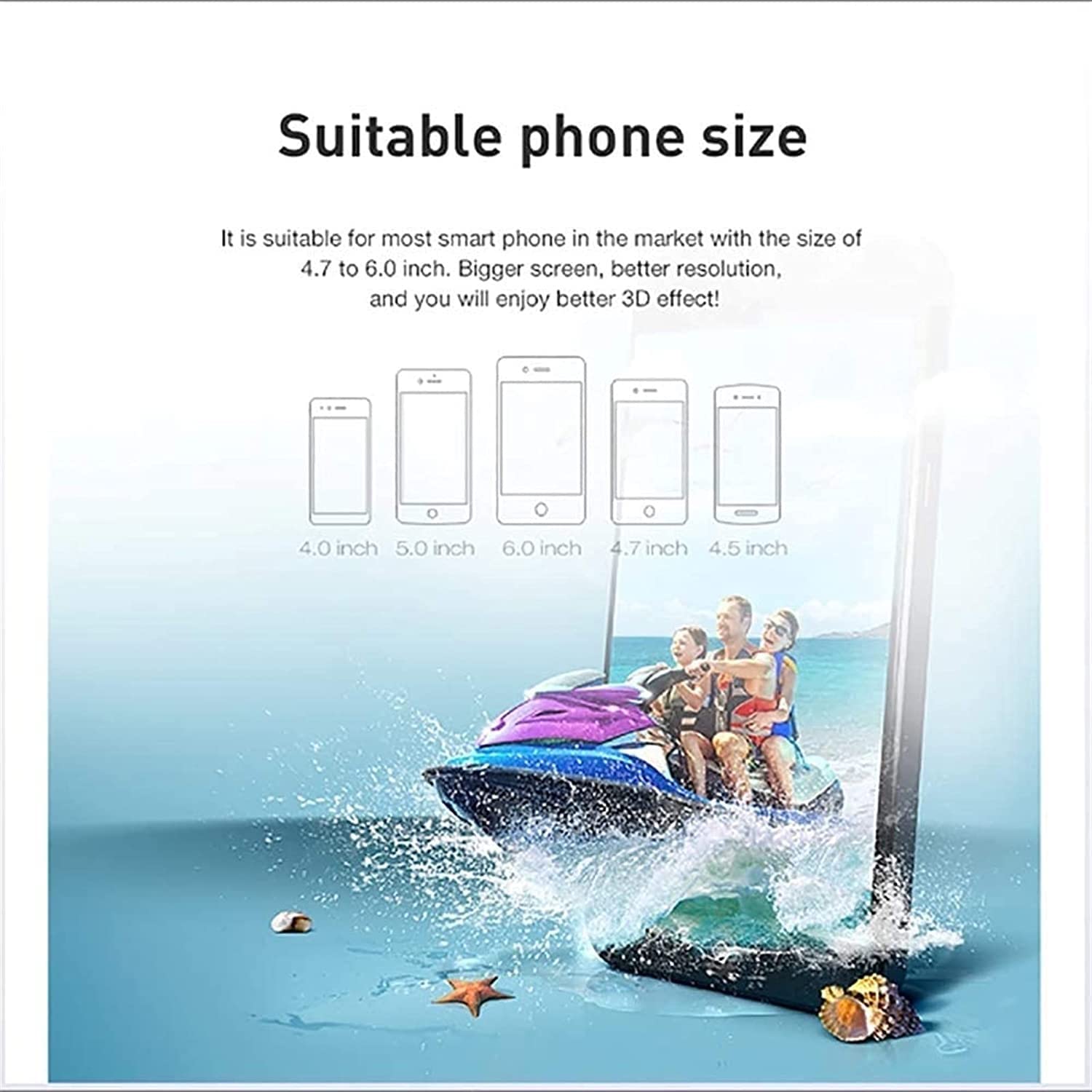 3D VR Headset for iPhone & Android - Virtual Reality Glasses Compatible with 4.7-6 Inch Phones | Immersive Gaming, Movie Watching & 360° Video Experience | Perfect for Home Entertainment & Travel