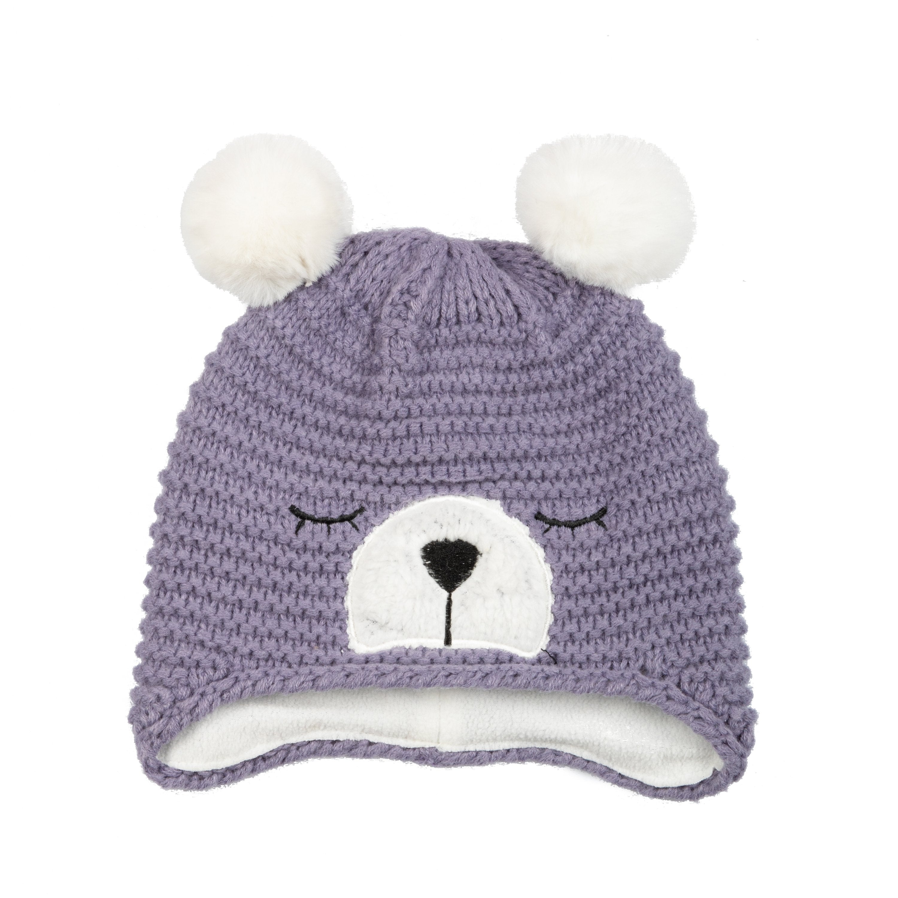 Cozy Kids Sleepy Bear Beanie Hat - Soft & Warm Winter Hat for Boys & Girls - Perfect for Cold Weather, Outdoor Play & School Activities