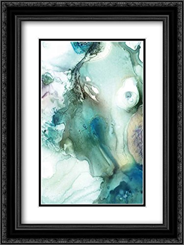 PI Studio 15x18 Inch Black Ornate Framed Wall Art - Double Matted Museum Quality Print 'Mint Bubbles IV' - Perfect for Living Room, Bedroom & Office Decor