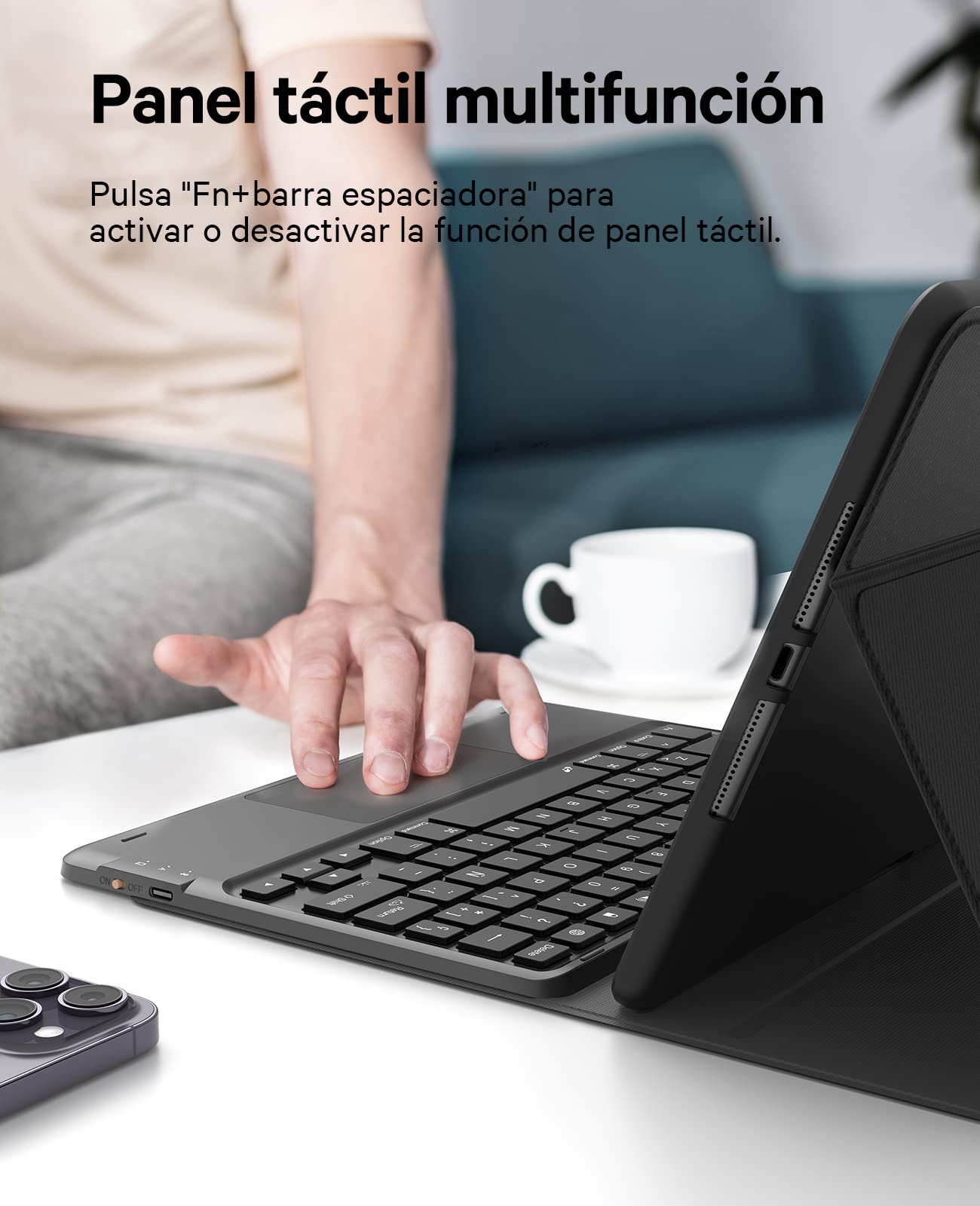Earto Bluetooth Keyboard with Touchpad for iPad 9th/8th/7th Gen 10.2