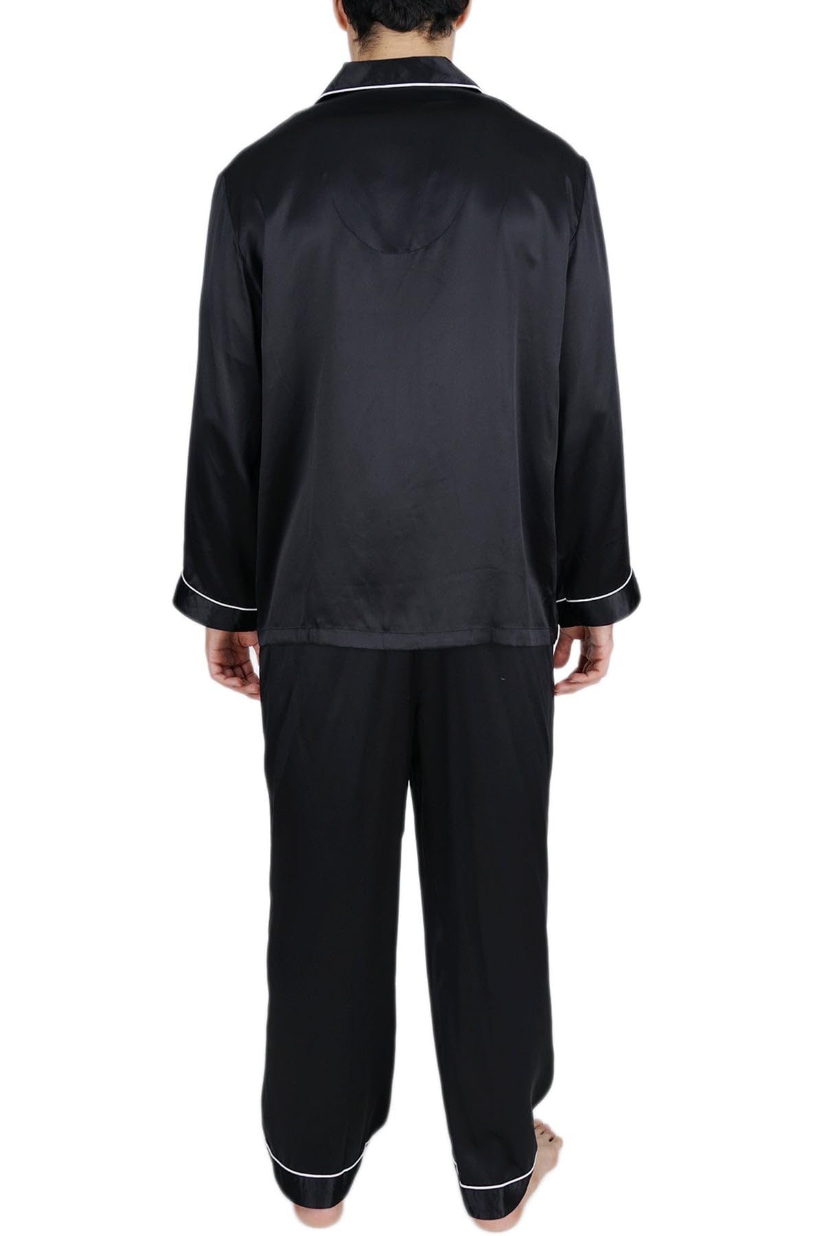 Luxury 100% Mulberry Silk Pajama Set for Men - Soft Breathable Sleepwear for Comfortable Nights - Perfect for Lounging, Travel & Romantic Gifts