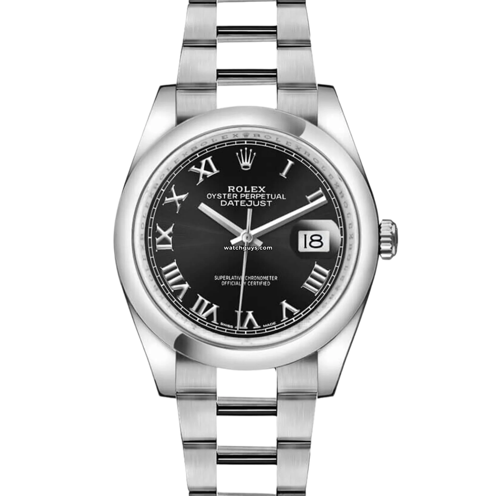 Rolex Datejust 116200 Men's Watch - Black Dial, Roman Numerals, Oyster Bracelet | Luxury Timepiece for Business, Formal Events & Special Occasions